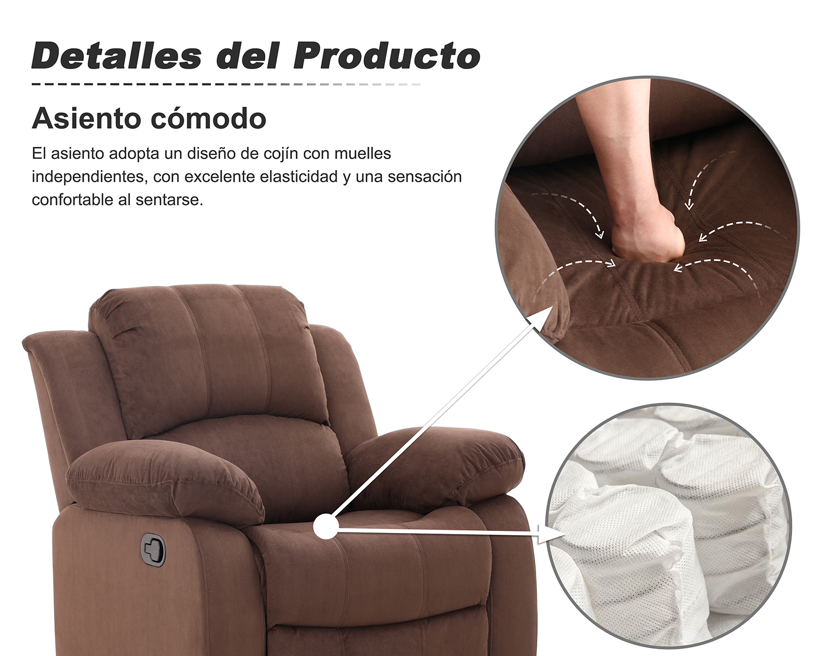 Foto 9 pulgar | Foto 8 | Sillón Reclinable Ángela Café