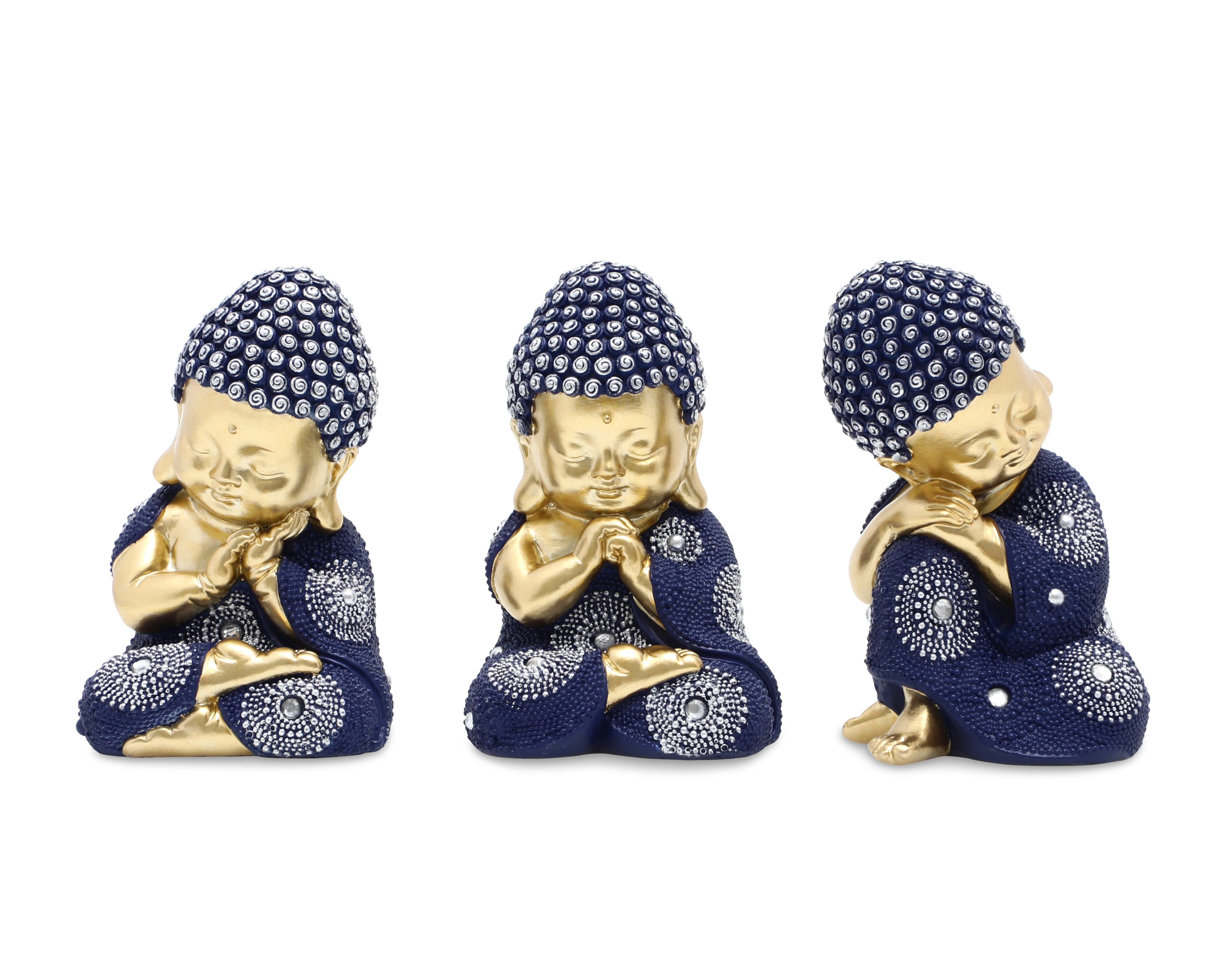 Escultura de Buda Jade 3 Piezas