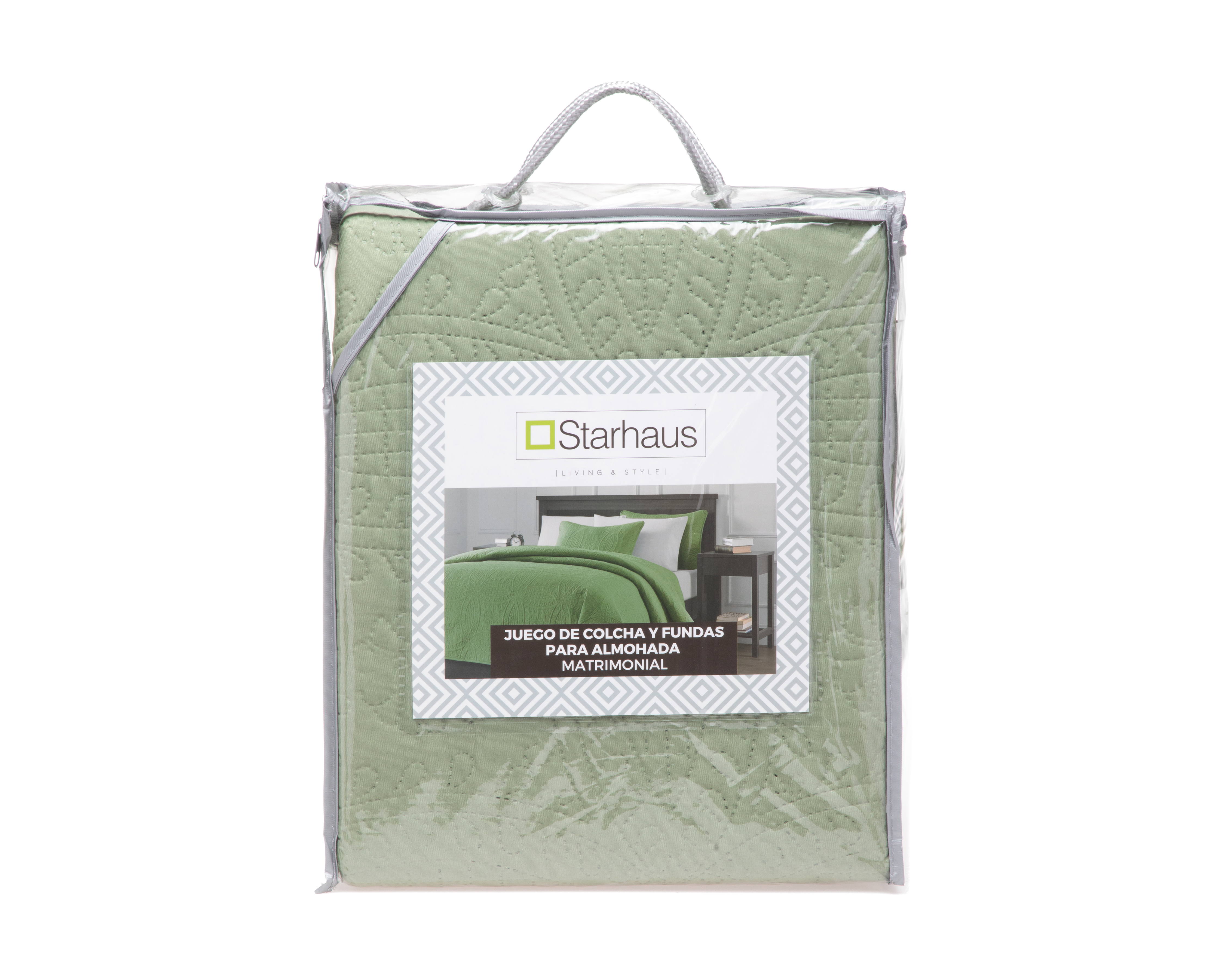 Foto 6 pulgar | Foto 5 | Colcha Starhaus Matrimonial Martina Verde 3 Piezas