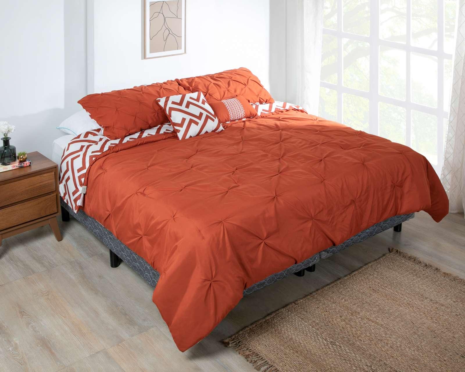 Edredón Starhaus King Size Loren Orange Anaranjado