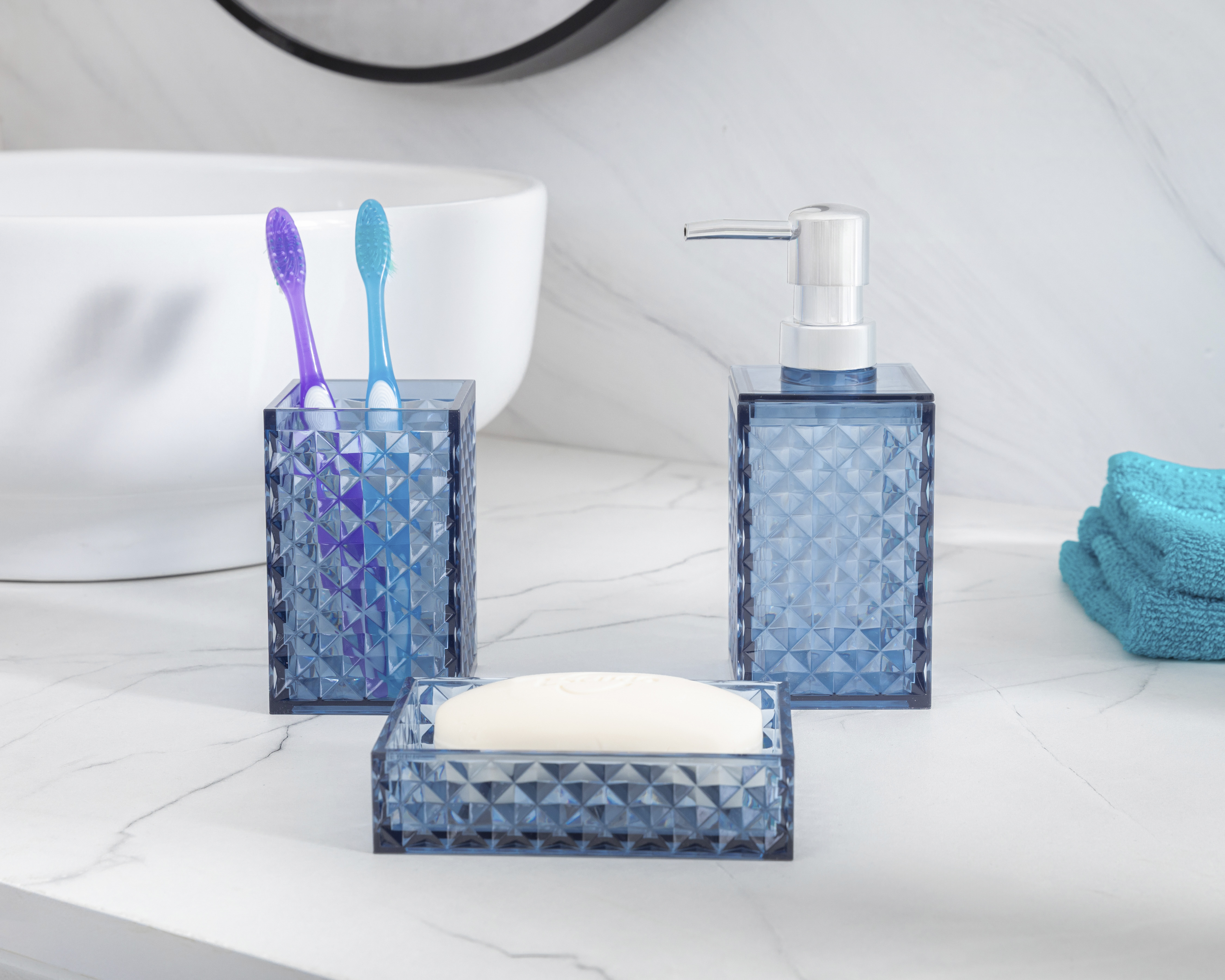 Foto 6 | Foto 6 | Accesorios para Baño Starhaus Azul 3 Piezas