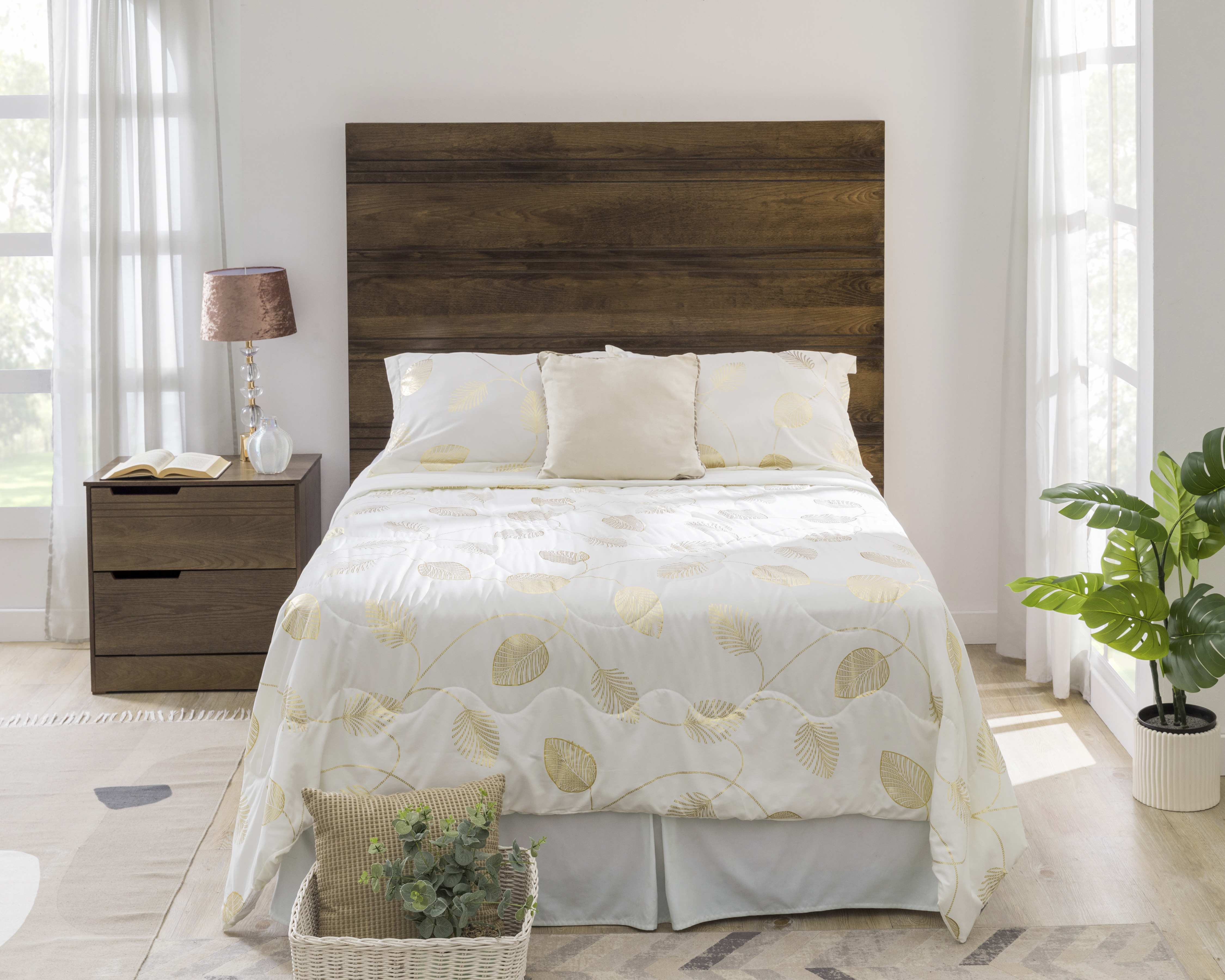 Edredón Starhaus Matrimonial Montreal Blanco 3 Piezas