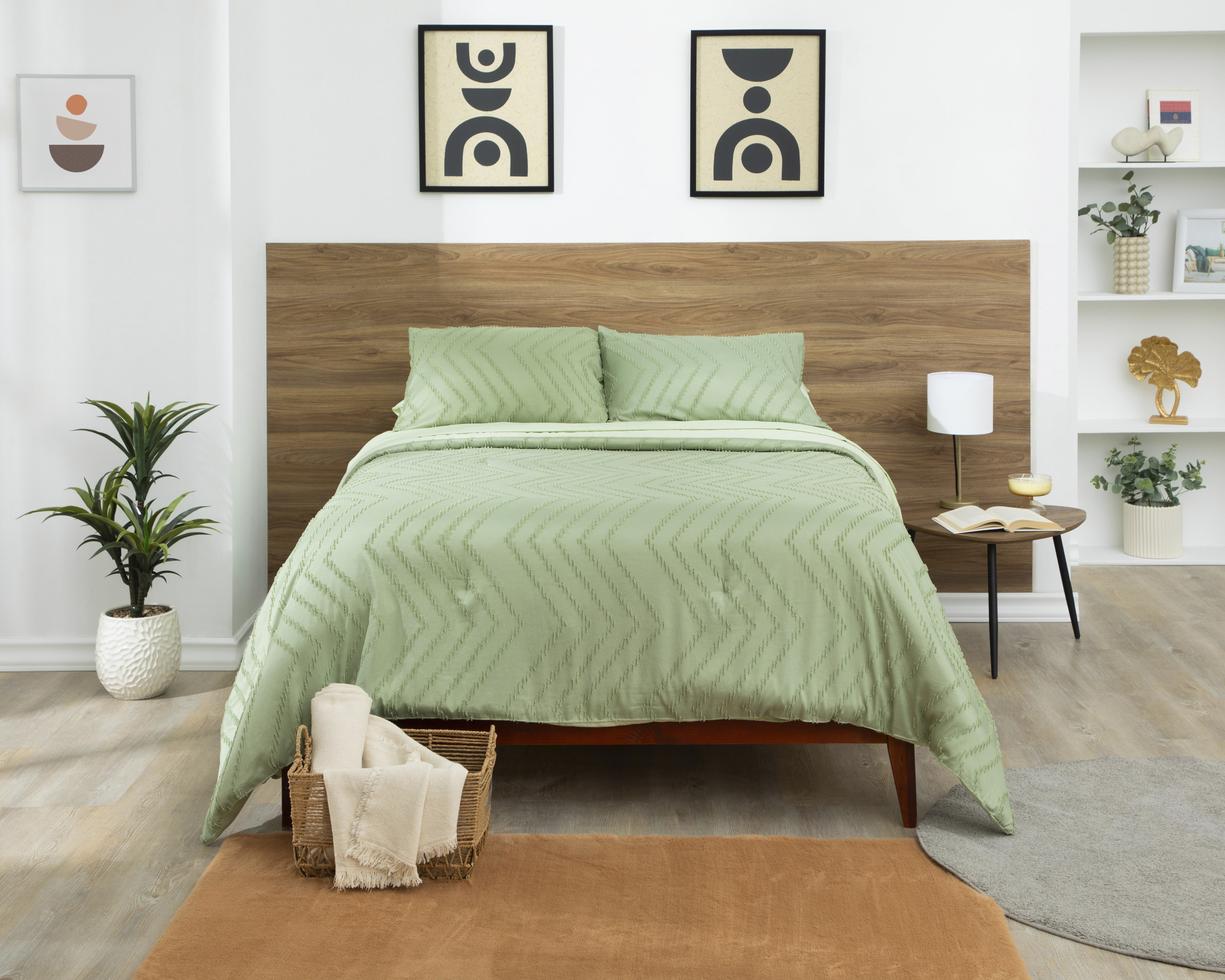 Foto 2 pulgar | Foto 1 | Edredón Starhaus Matrimonial Genova Verde 7 Piezas