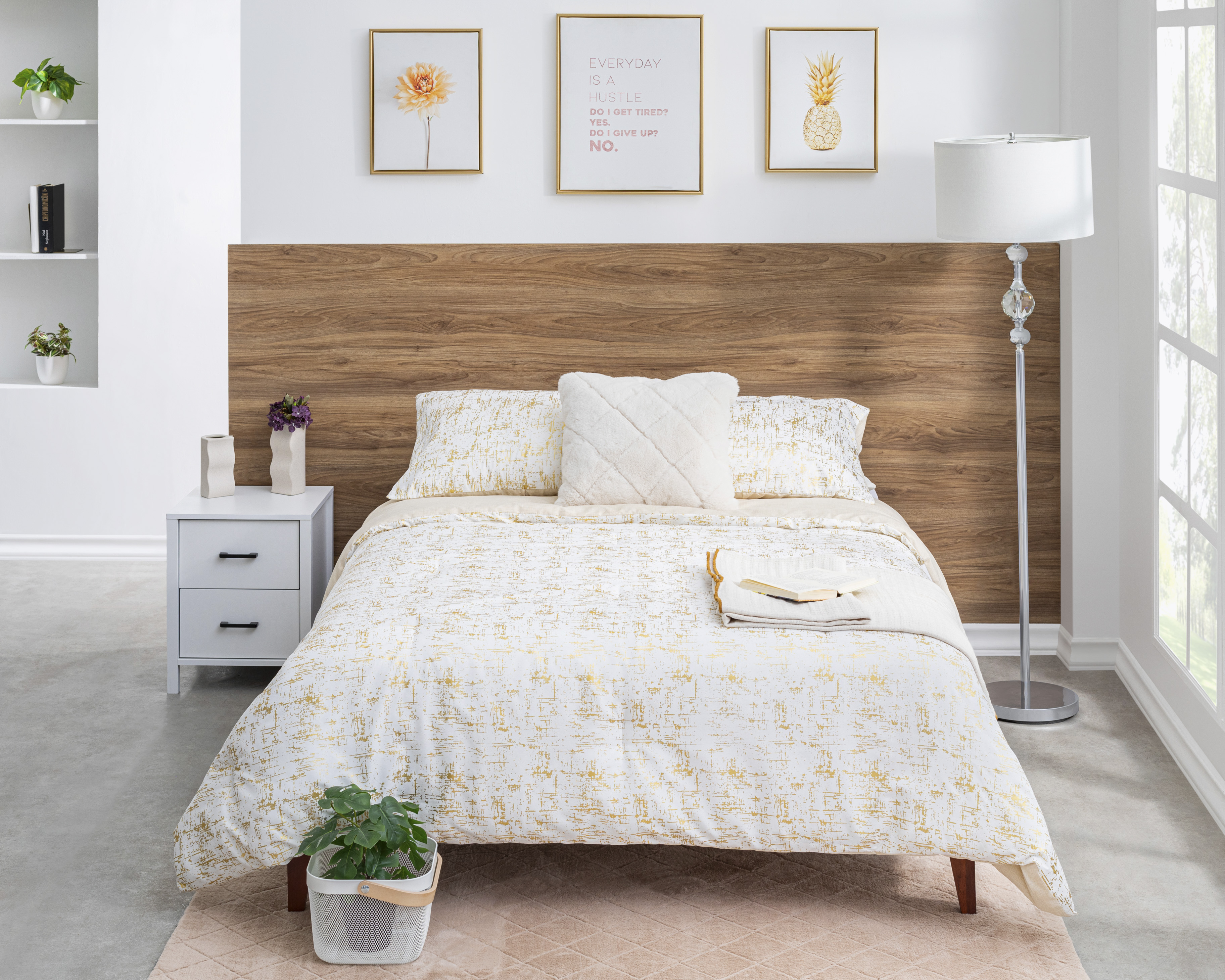 Edredón Starhaus Queen Size Denisse Blanco 3 Piezas