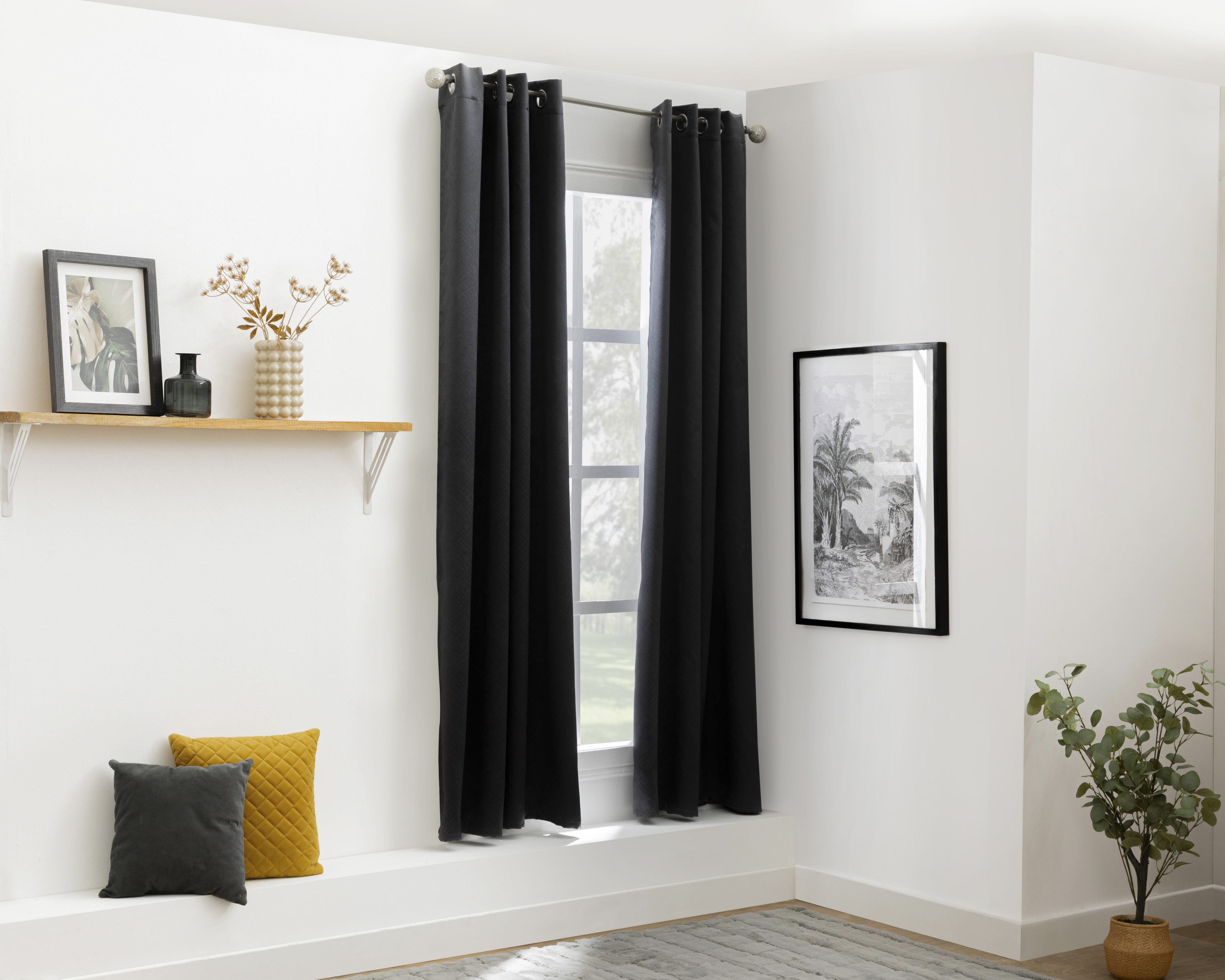 Cortina Ottawa 132 x 213 cm Gris 2 Piezas