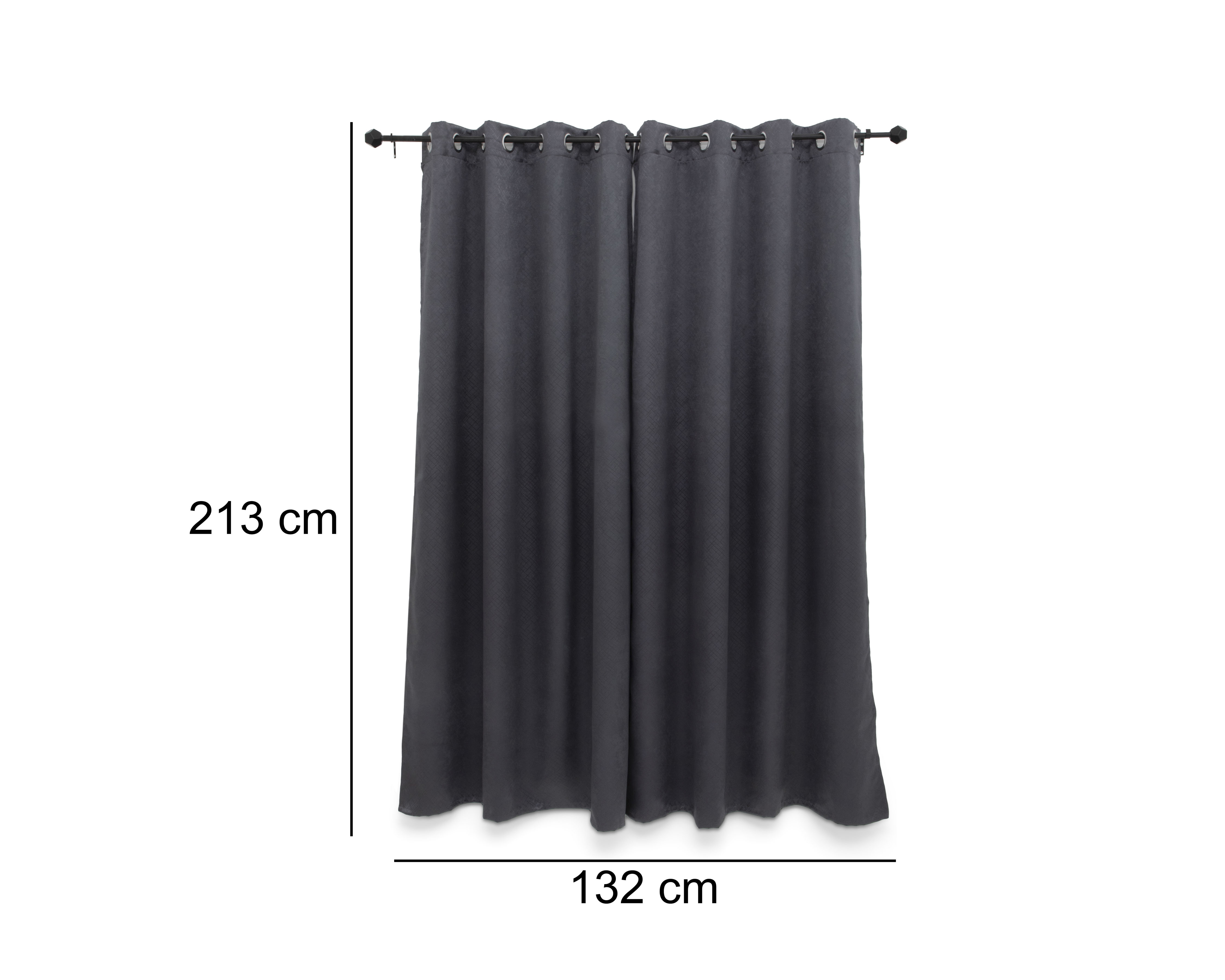 Foto 5 | Foto 5 | Cortina Ottawa 132 x 213 cm Gris 2 Piezas