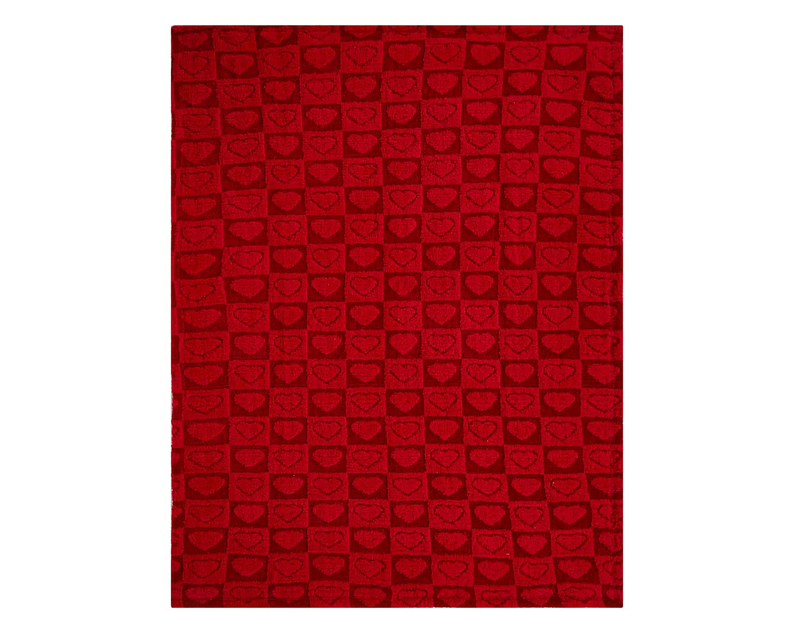 Foto 2 pulgar | Foto 1 | Frazada Individual Providencia Corazones Roja