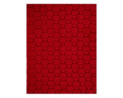 Foto 1 | Foto 1 | Frazada Individual Providencia Corazones Roja