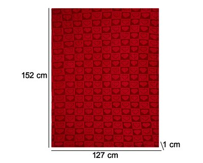 Foto 6 | Foto 6 | Frazada Individual Providencia Corazones Roja