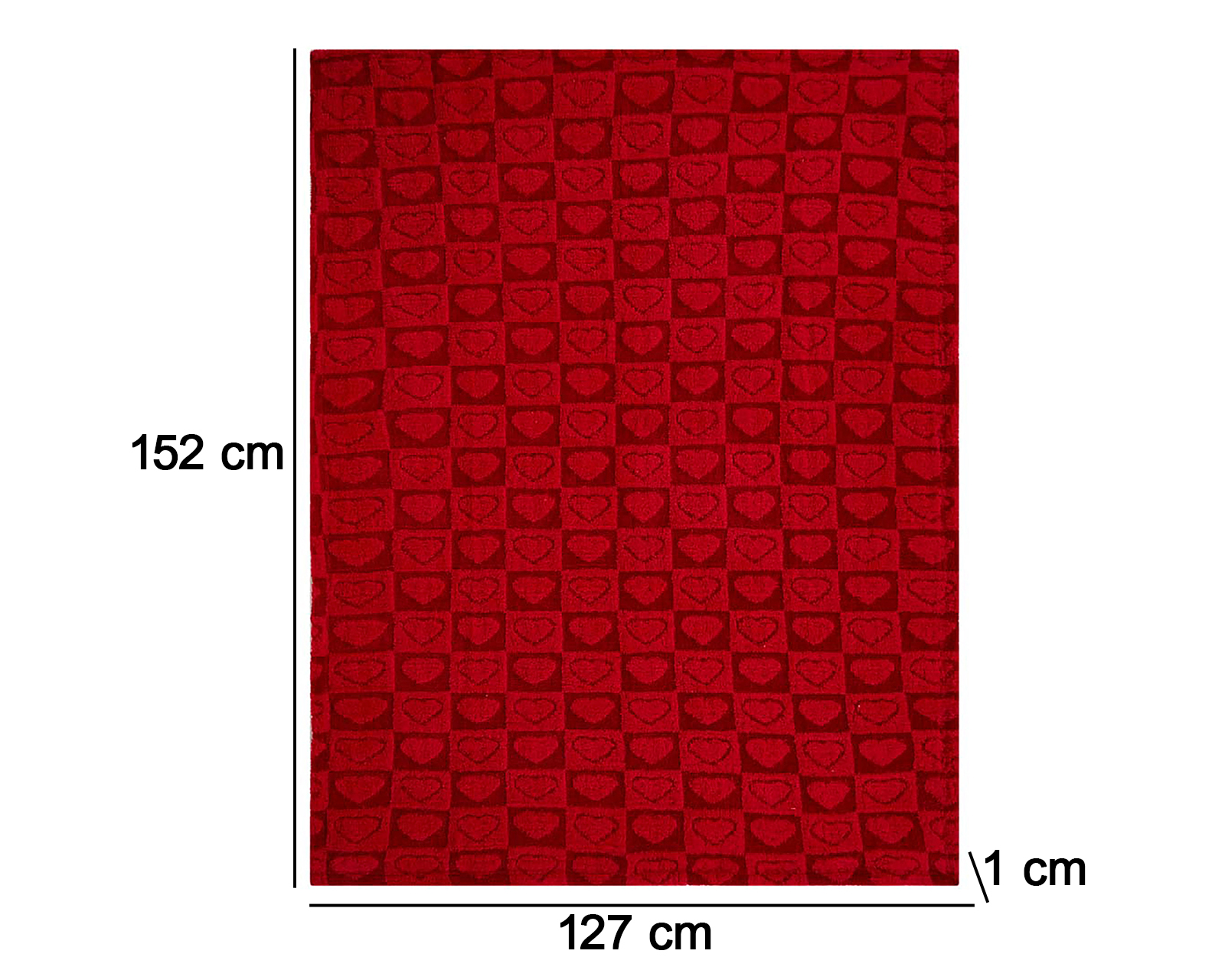 Foto 8 pulgar | Foto 7 | Frazada Individual Providencia Corazones Roja