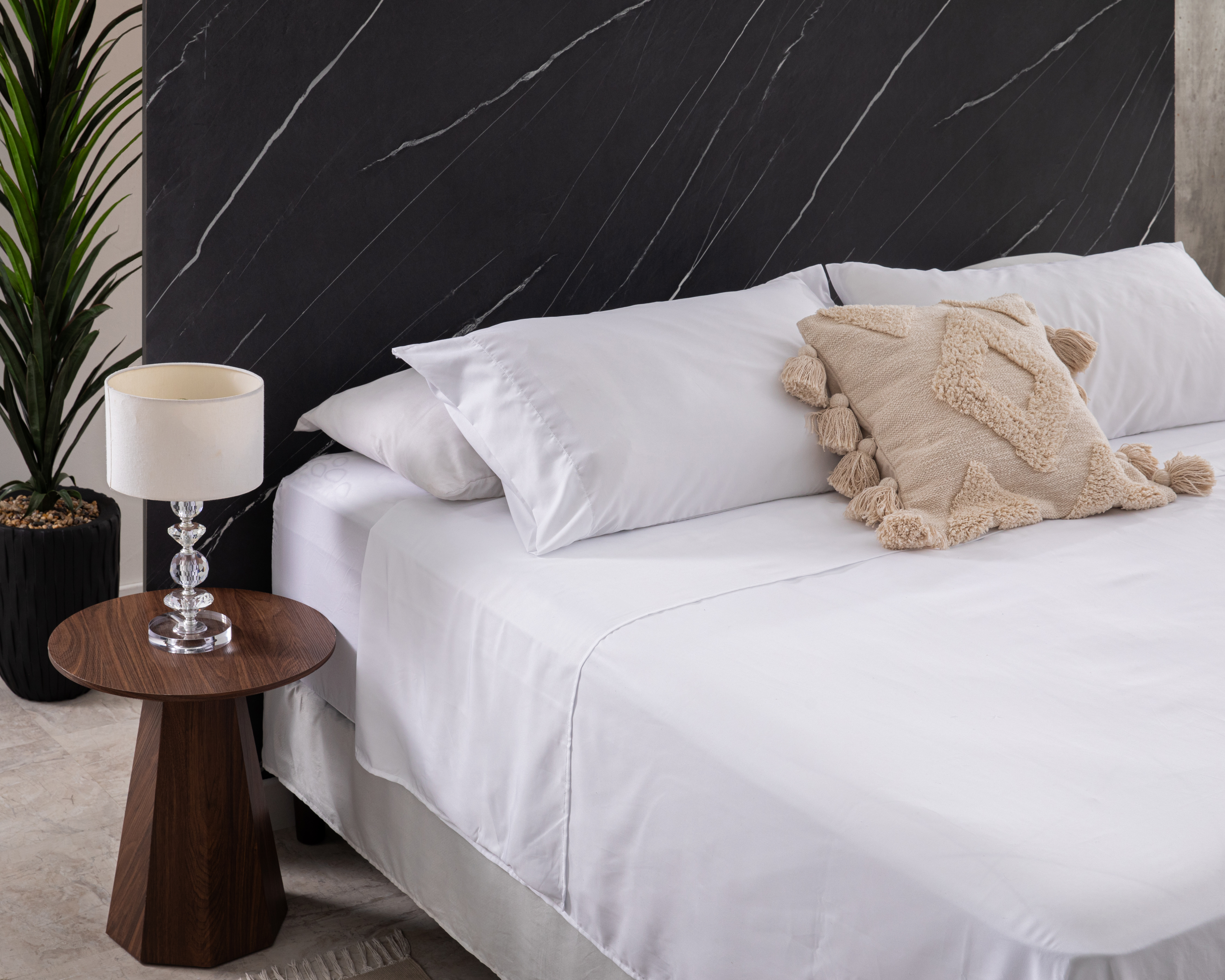 Juego de Sábanas King Size Starhaus Selena Blanco 4 Piezas