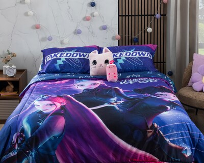 Foto 1 | Foto 1 | Edredón Matrimonial con Fundas para Almohada Providencia Las Guerreras K-Pop Morado 3 Piezas