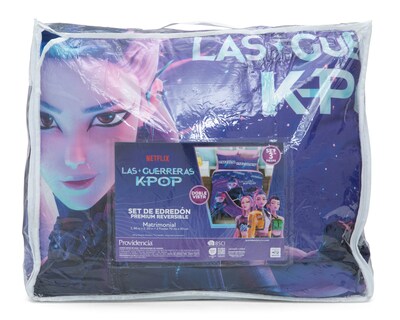 Foto 4 | Foto 4 | Edredón Matrimonial con Fundas para Almohada Providencia Las Guerreras K-Pop Morado 3 Piezas
