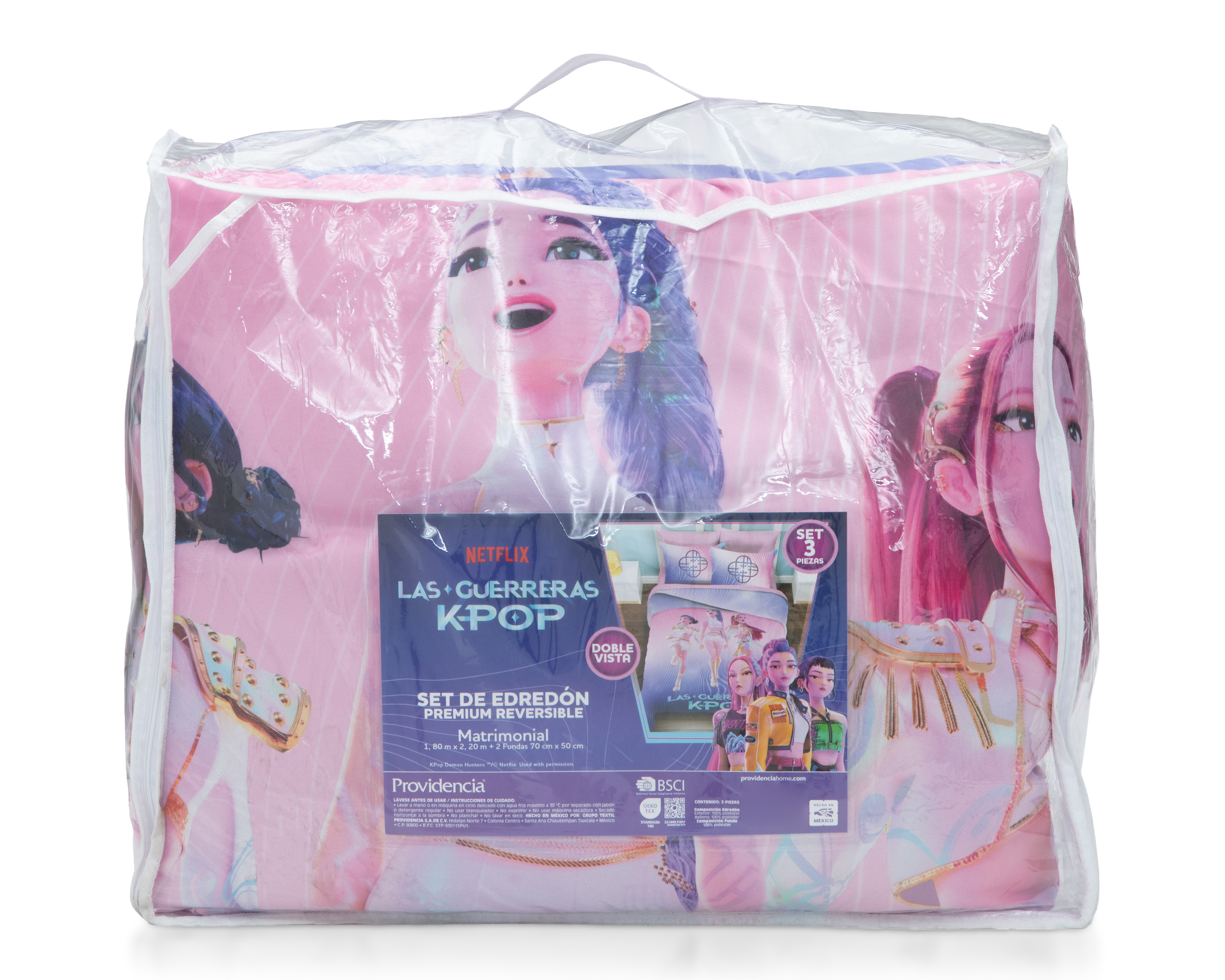 Foto 4 | Foto 4 | Edredón Matrimonial con Fundas para Almohada Providencia Las Guerreras KPop Multicolor 3 Piezas