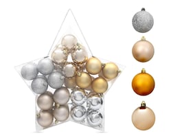 Esferas Navideñas Metálicas 40 Piezas