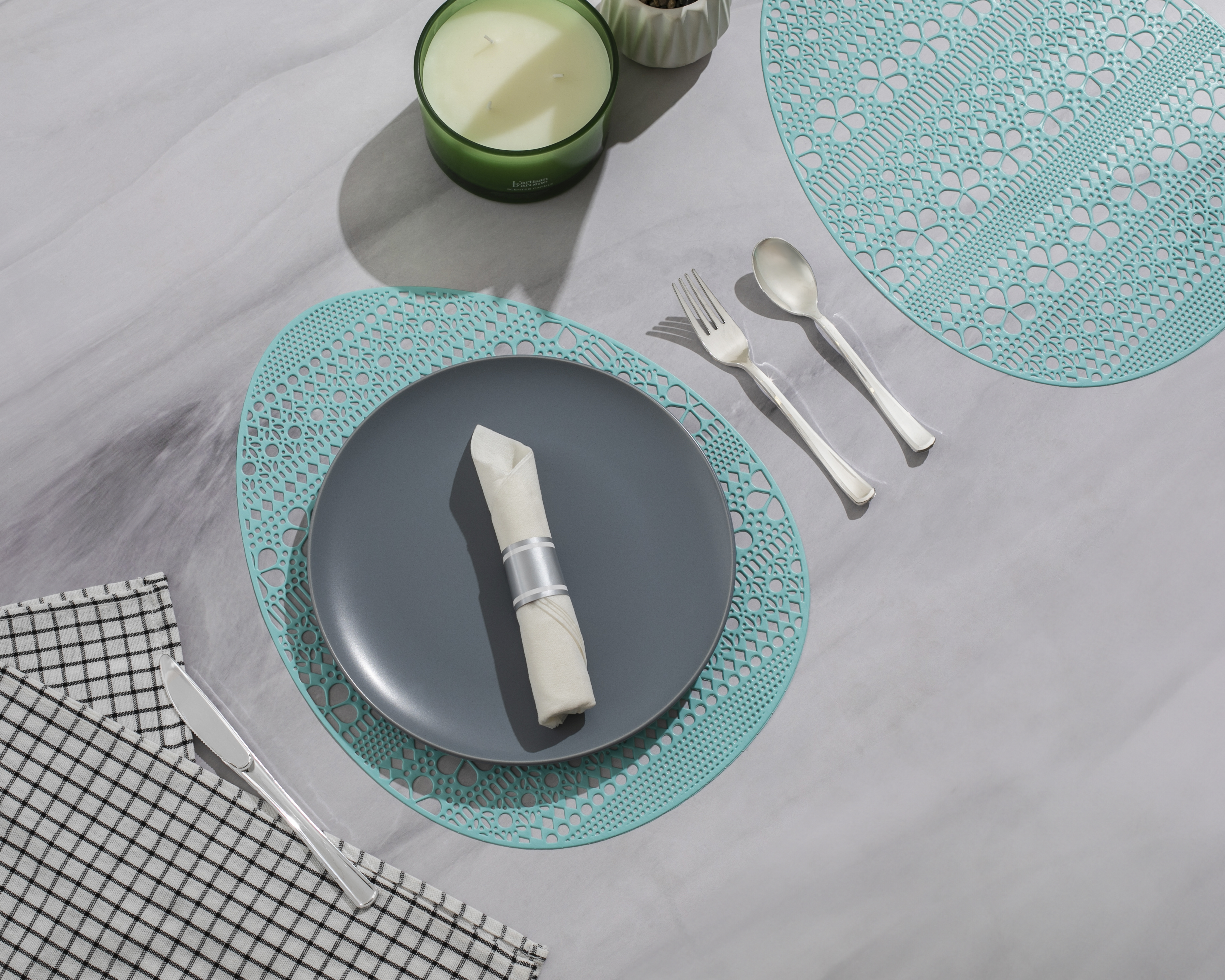 Foto 1 | Foto 1 | Mantel Individual Starhaus Azul 4 Piezas