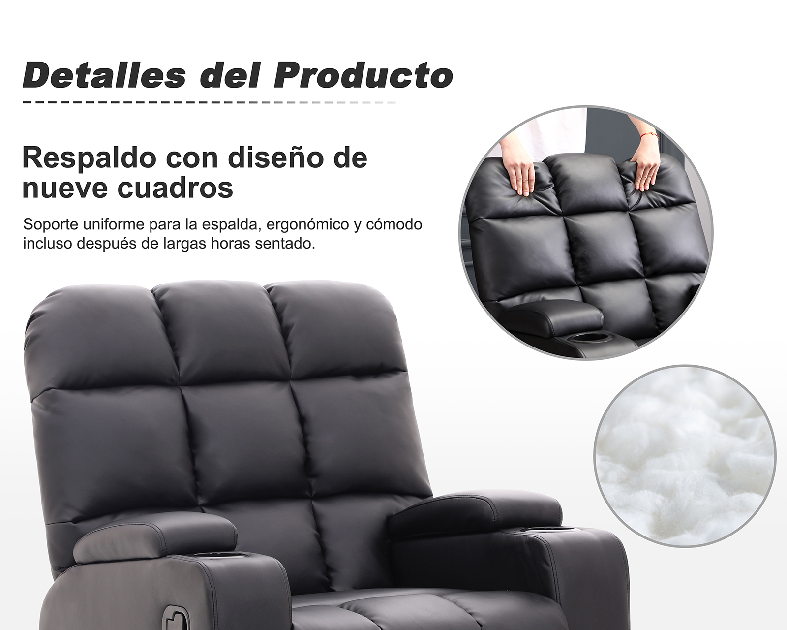 Foto 9 pulgar | Foto 8 | Sillón Reclinable Dayu Negro