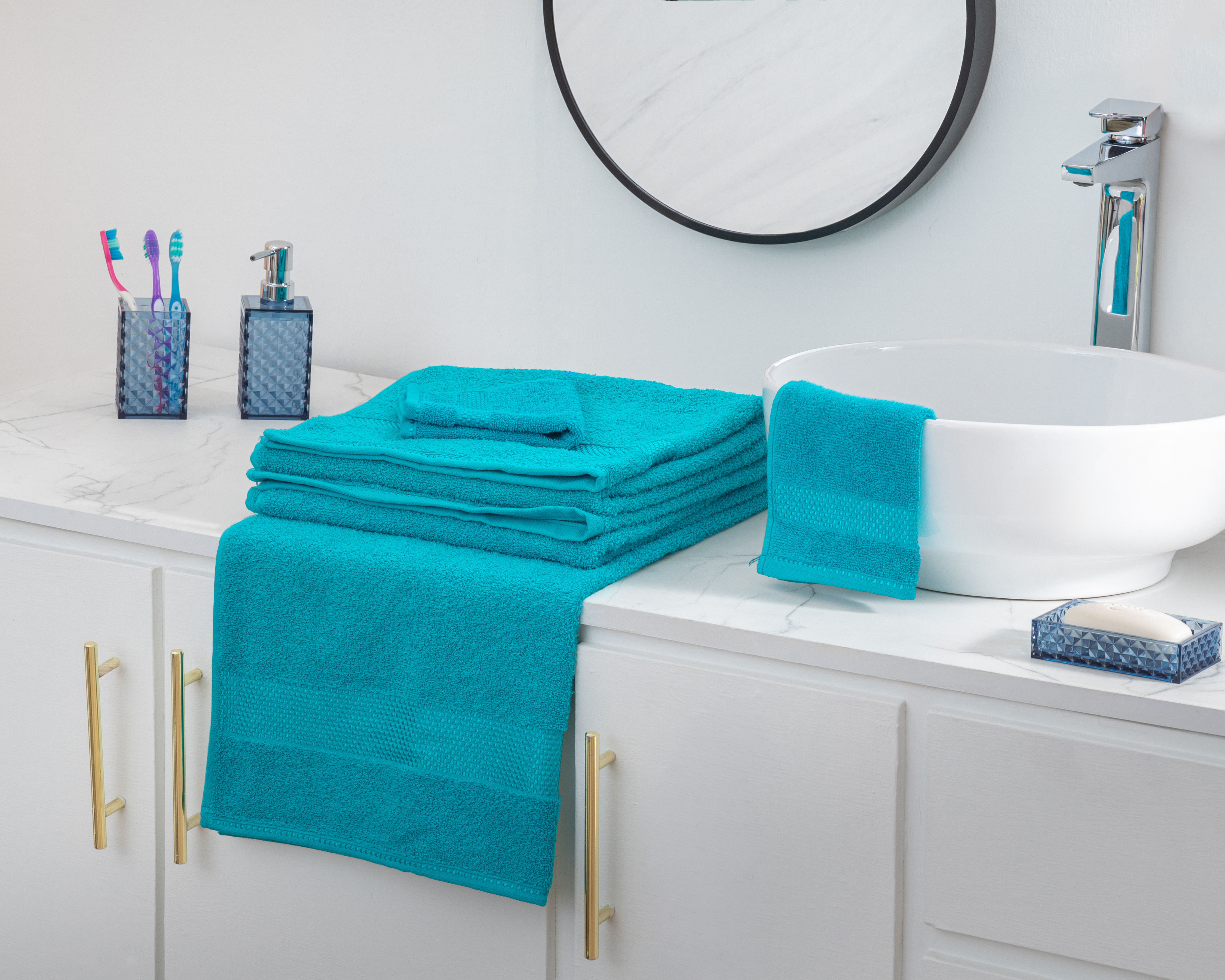 Foto 5 pulgar | Foto 4 | Toalla de Baño Starhaus Arezzo Aqua de Algodón 4 Piezas