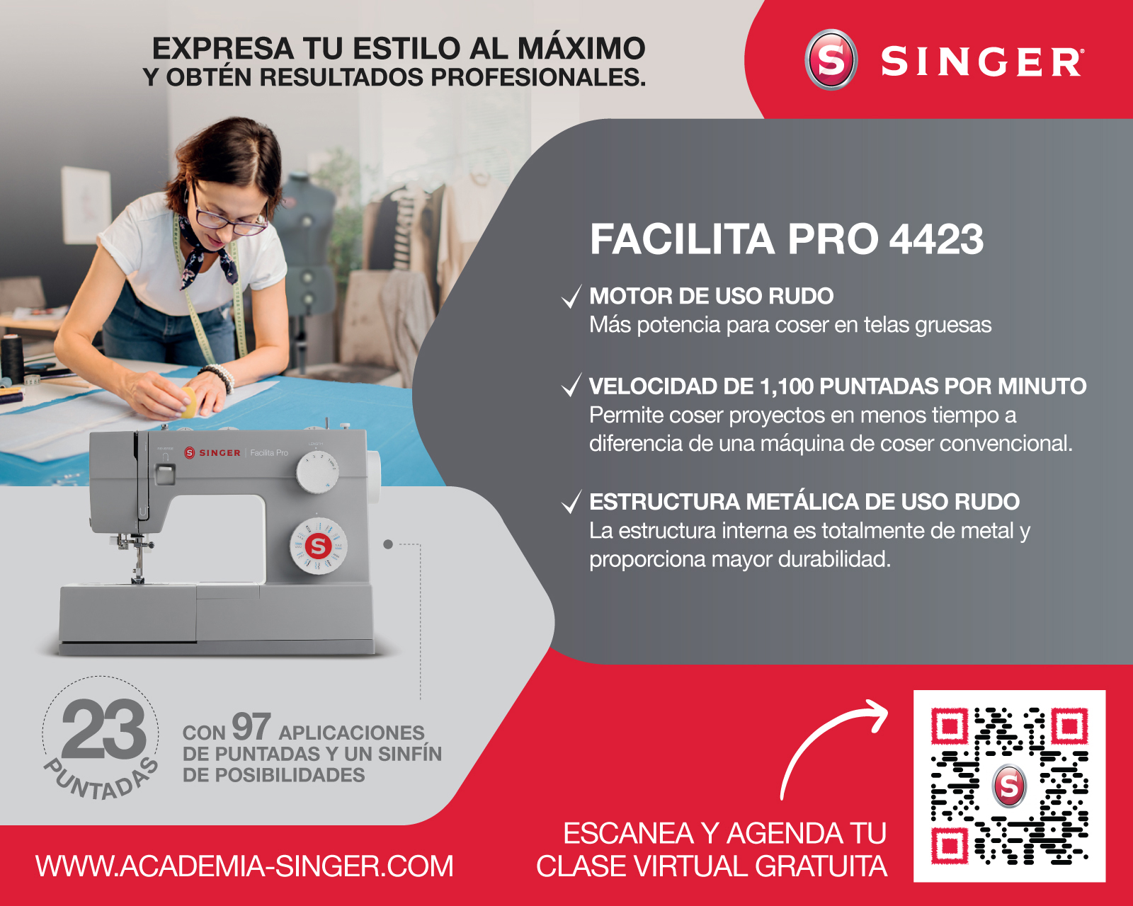 Foto 8 | Foto 8 | Máquina de Coser Singer Facilita Pro 4423