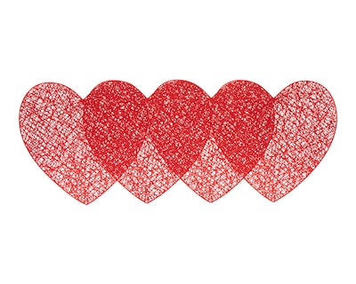 Foto 3 | Foto 3 | Mantel Individual Corazón Rojo 4 Piezas