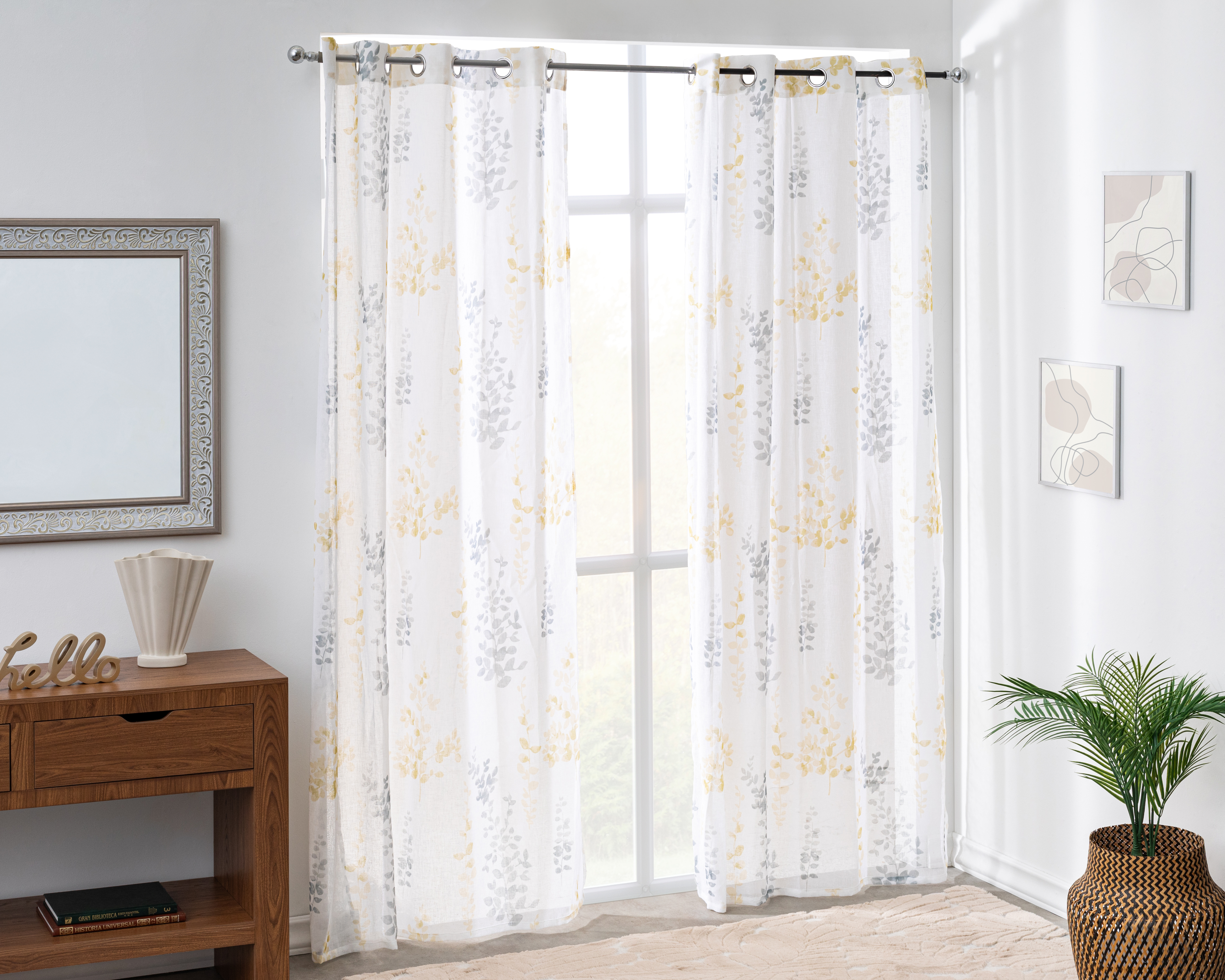 Cortina Blackout Ringo 132 x 225 cm Amarillo-Gris
