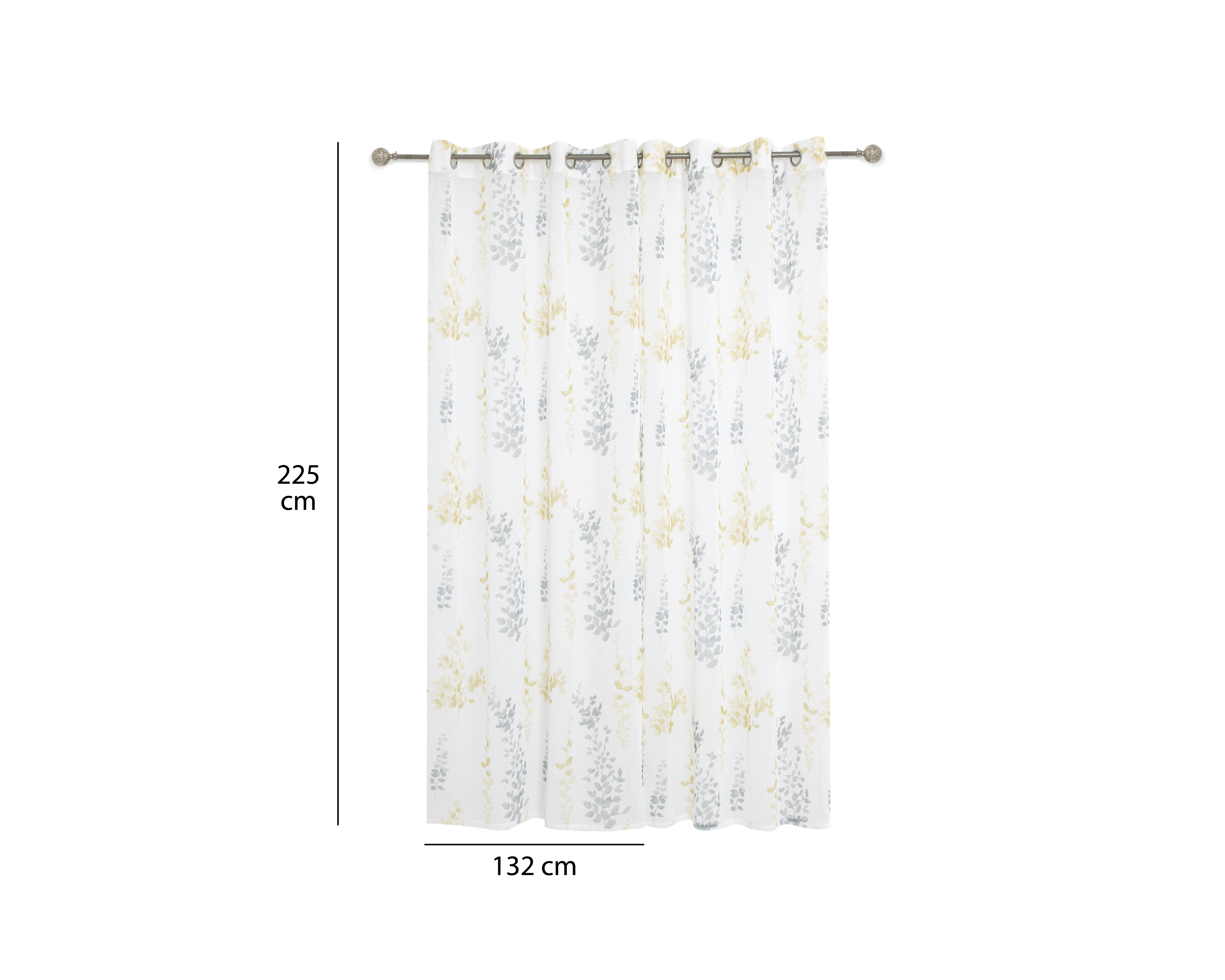 Foto 5 | Foto 5 | Cortina Blackout Ringo 132 x 225 cm Amarillo-Gris