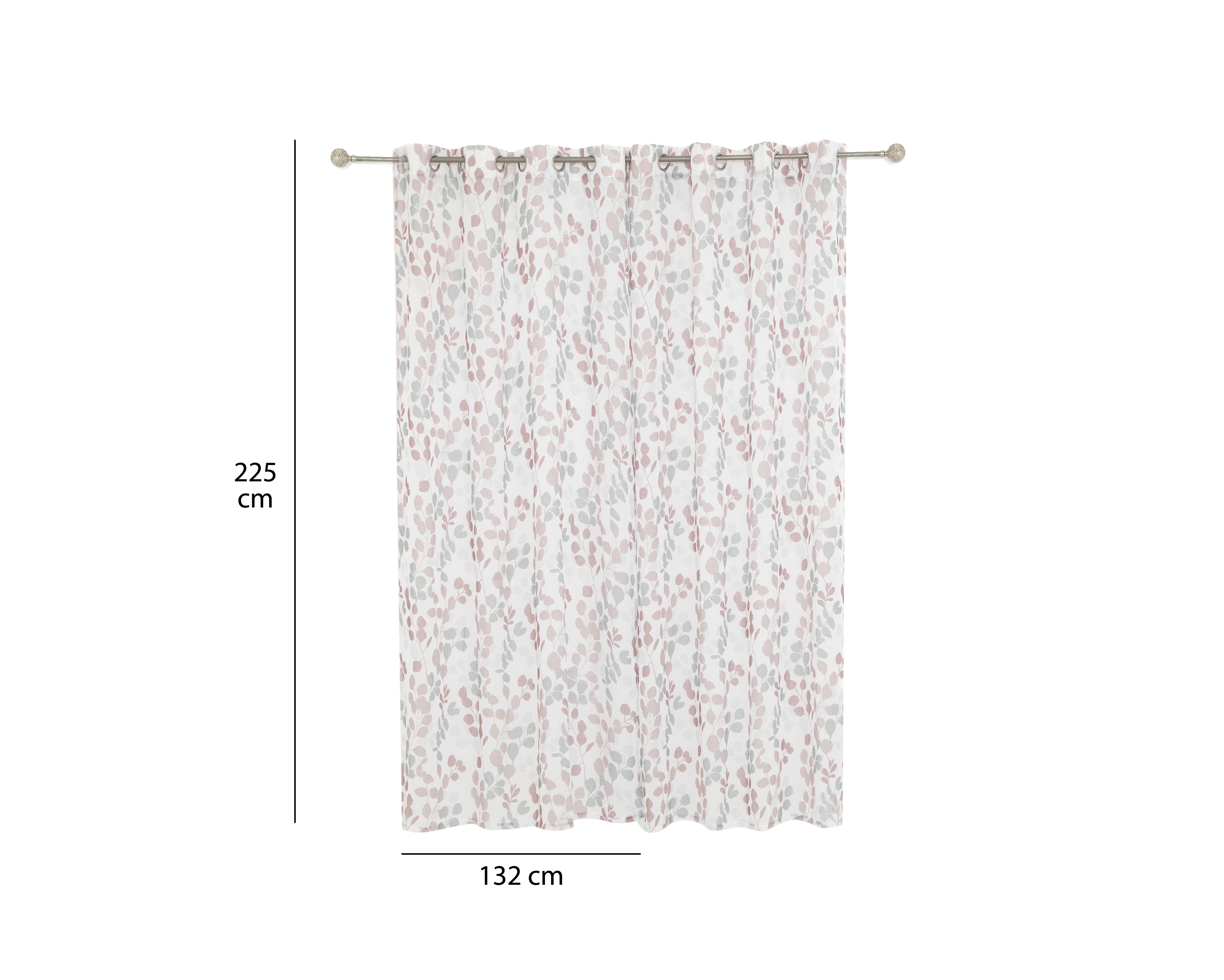 Foto 6 pulgar | Foto 5 | Cortina Blackout Milos 132 x 225 cm Rosa-Gris