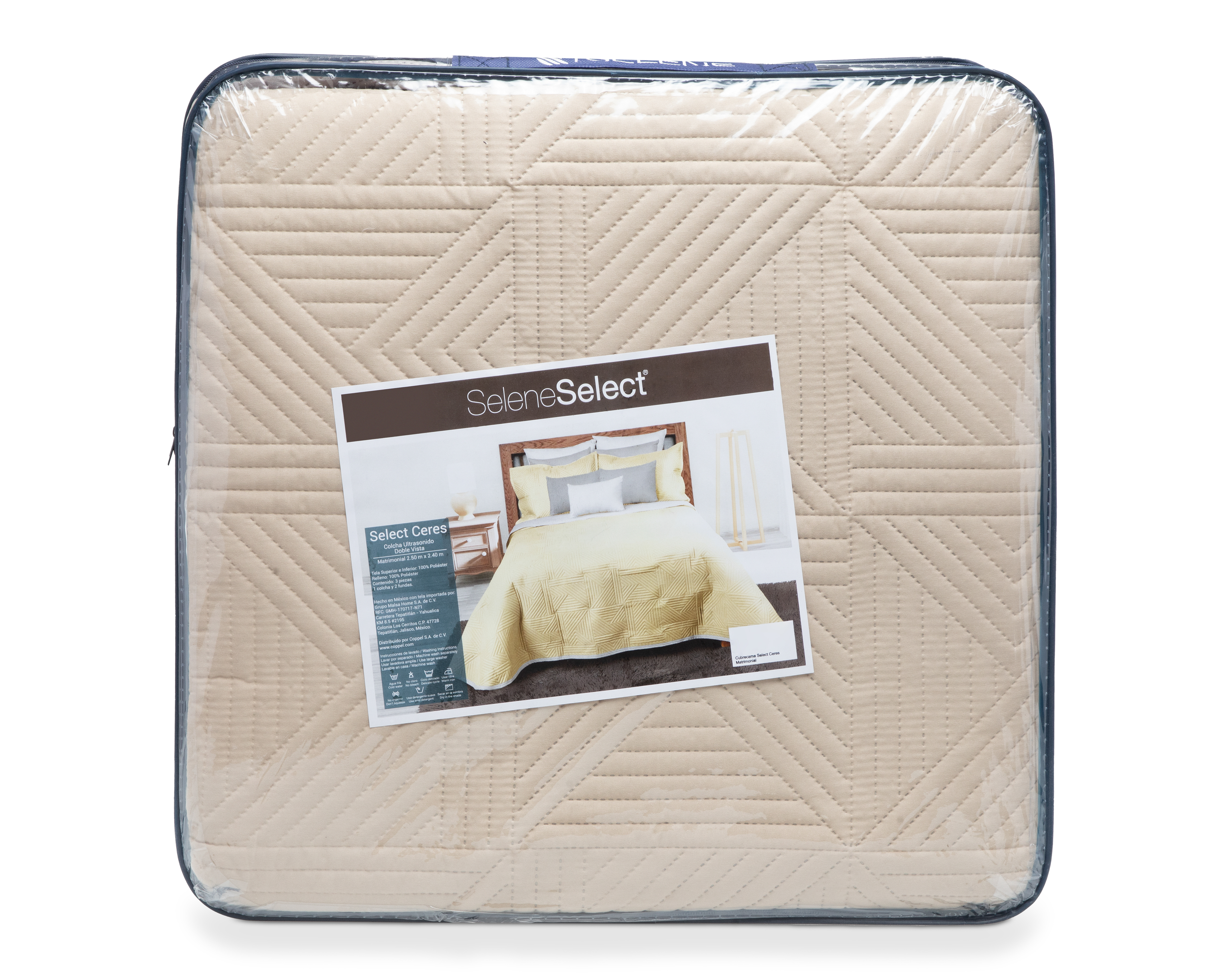 Foto 5 | Foto 5 | Colcha Selene Select Matrimonial Ceres Gris/Beige 3 Piezas