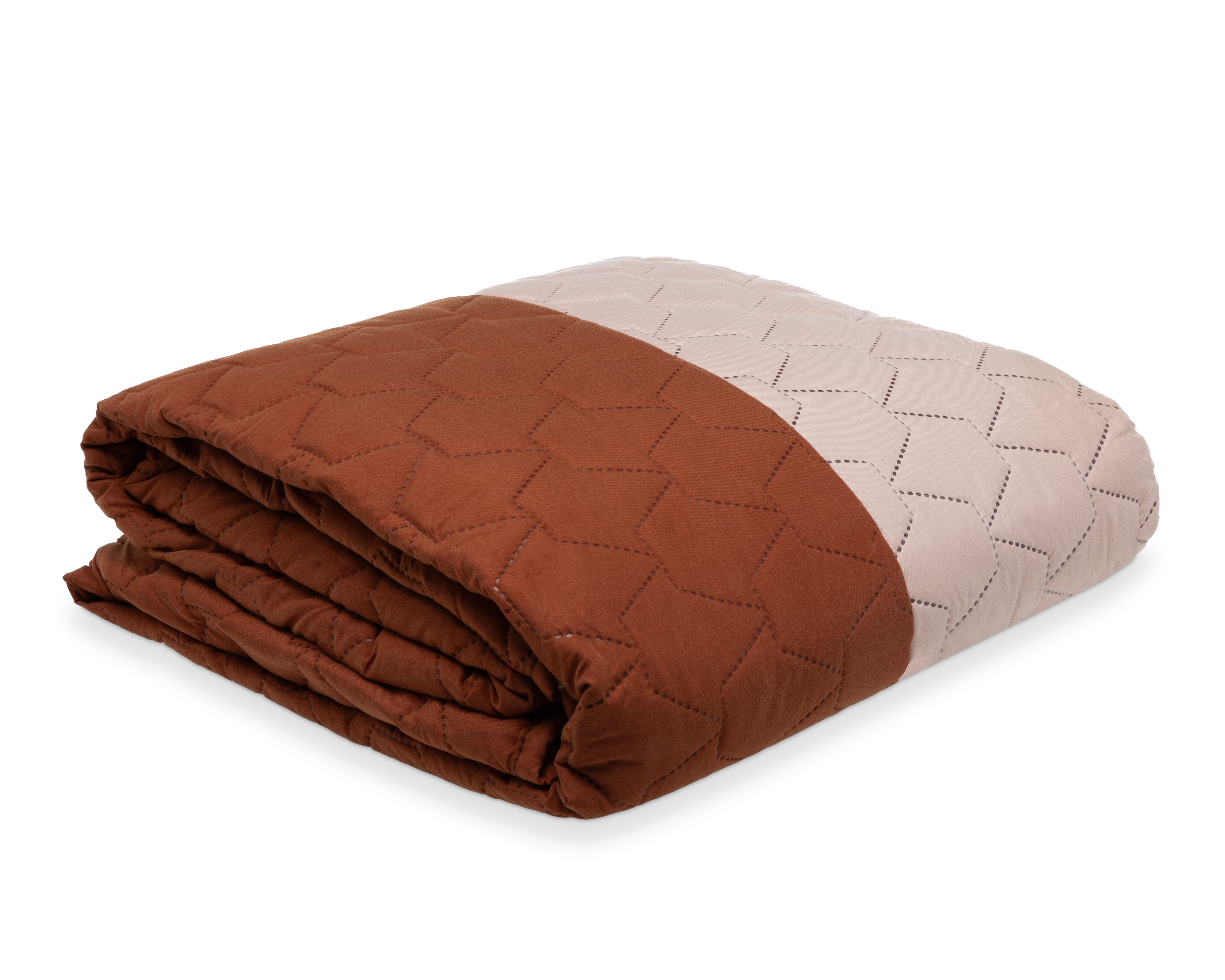 Foto 2 | Foto 2 | Colcha Providencia Matrimonial Escudo Café y Beige 3 Piezas