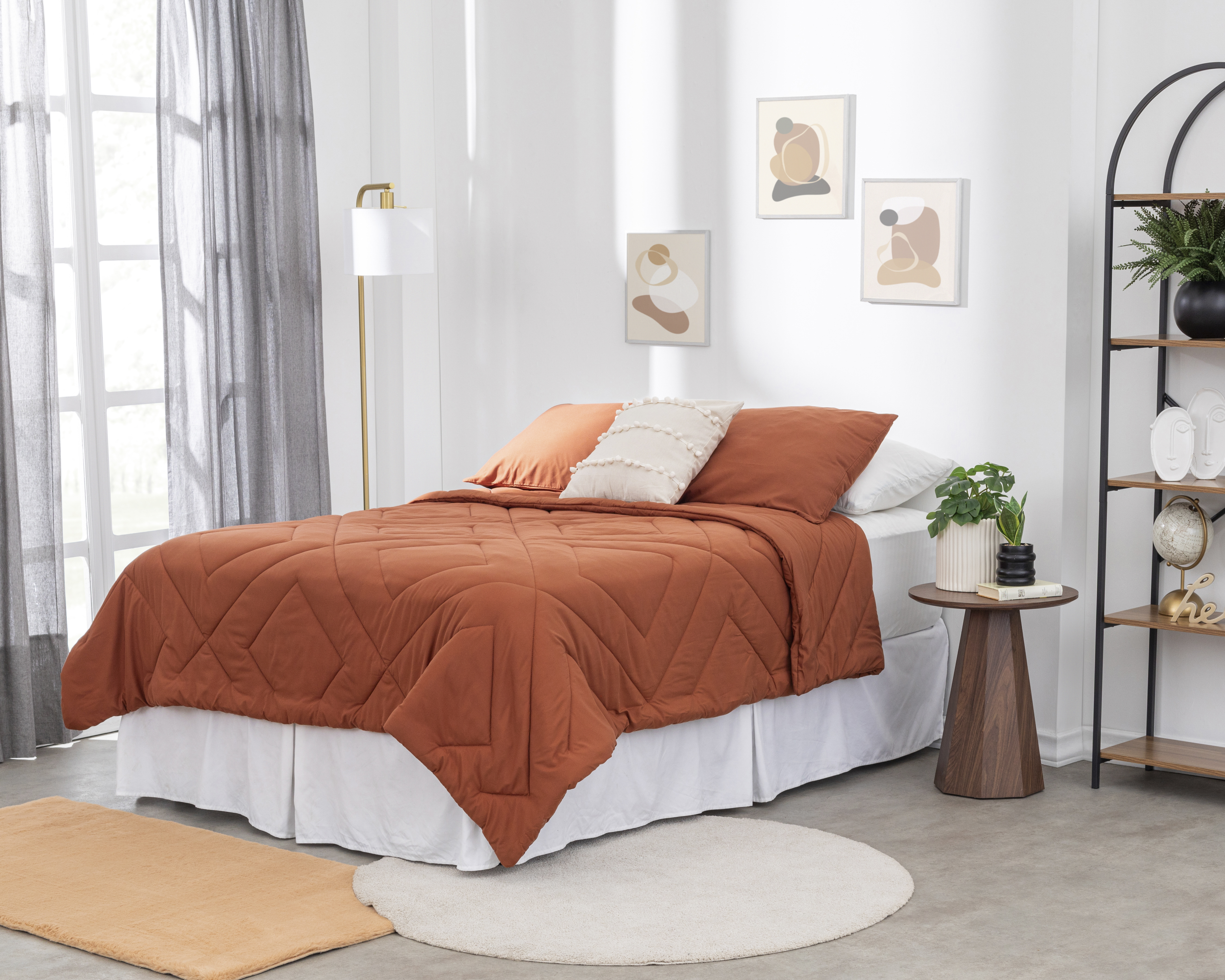 Edredón Providencia Matrimonial Down Baked Clay Café 3 Piezas