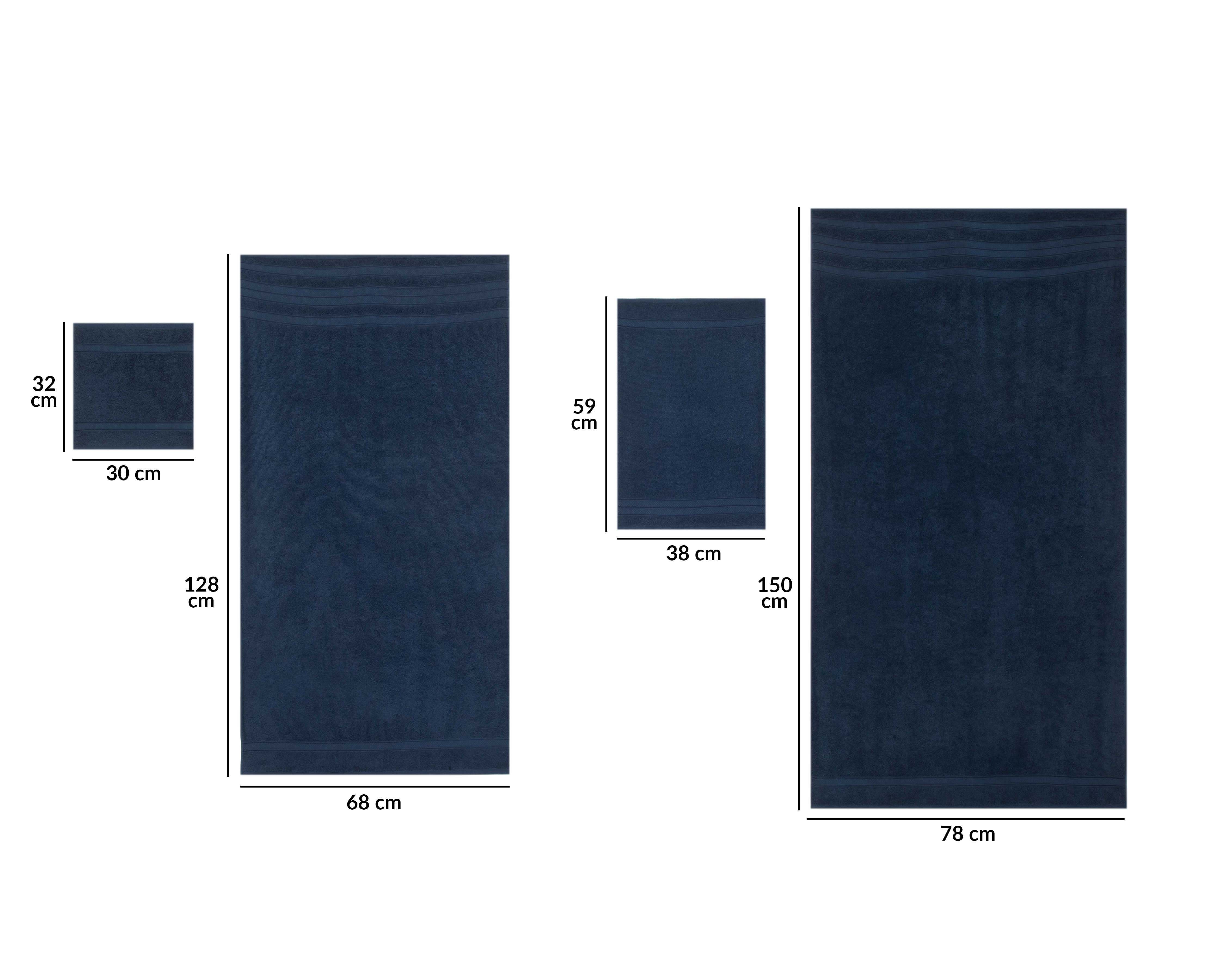 Foto 10 pulgar | Foto 9 | Toalla Cottonella Tolousse Azul Marino 4 Piezas