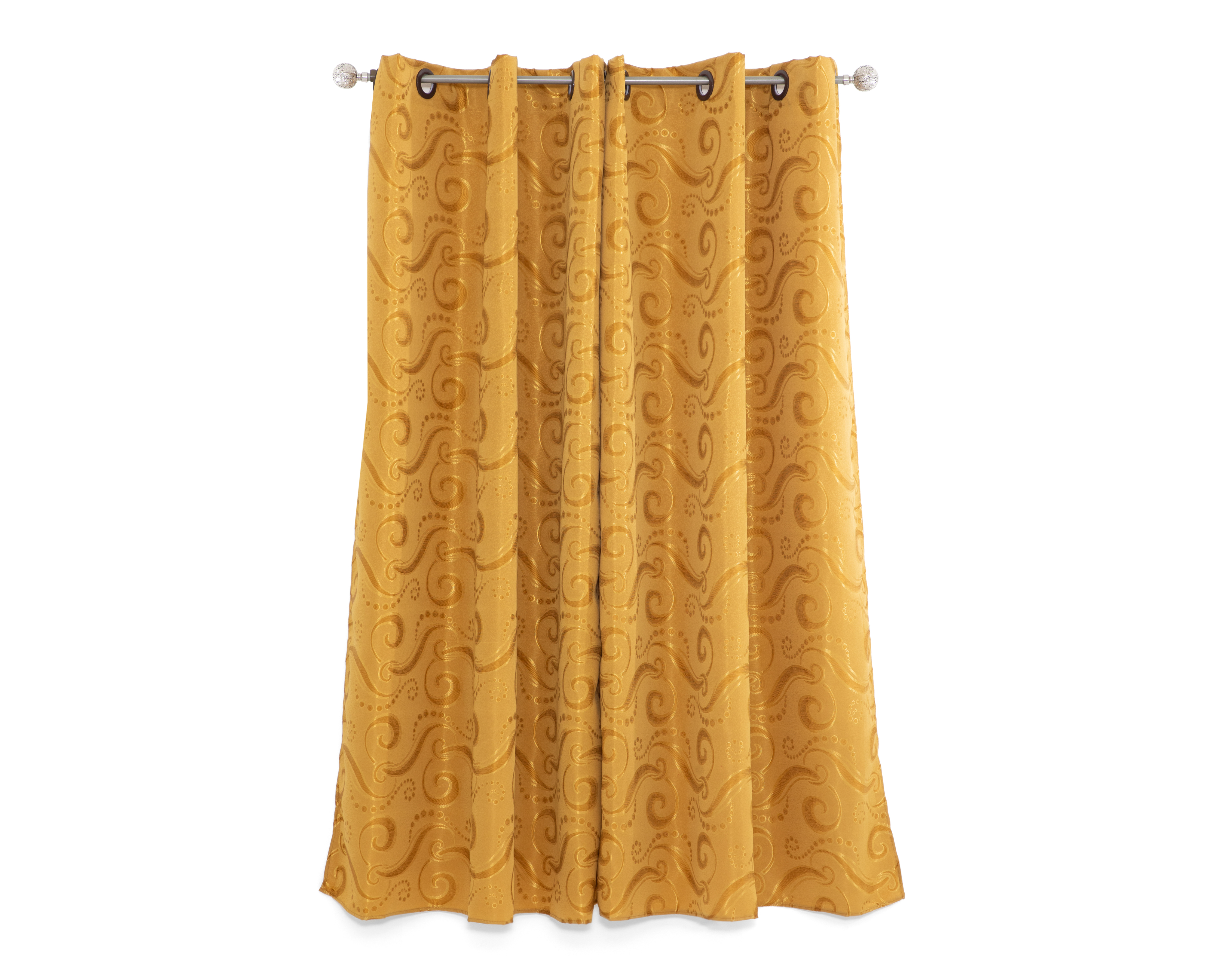 Foto 3 pulgar | Foto 2 | Cortina Jacquard 210 x 300 cm Mostaza 2 Piezas