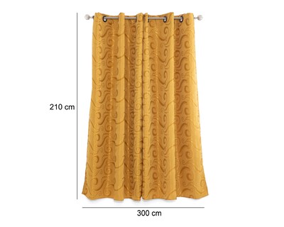 Foto 5 | Foto 5 | Cortina Jacquard 210 x 300 cm Mostaza 2 Piezas