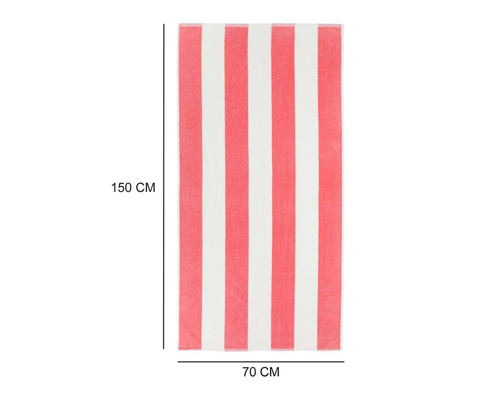Foto 5 | Foto 5 | Toalla de Medio Baño Velour Franjas Coral
