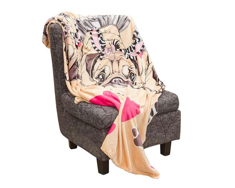 Foto 4 pulgar | Foto 3 | Frazada Supreme Pug Girl Infantil