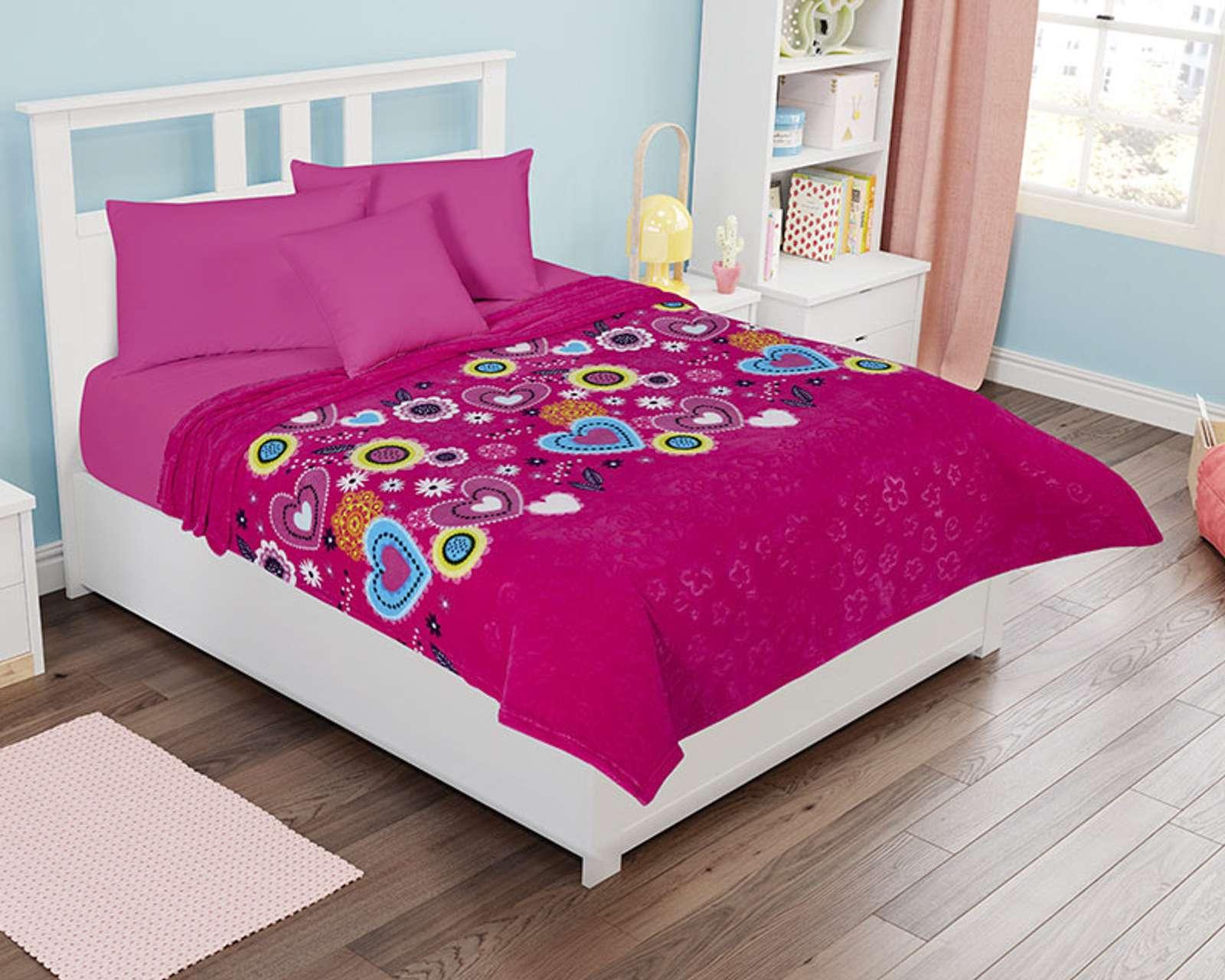 Foto 2 pulgar | Foto 1 | Cobertor Providencia Corazones Matrimonial