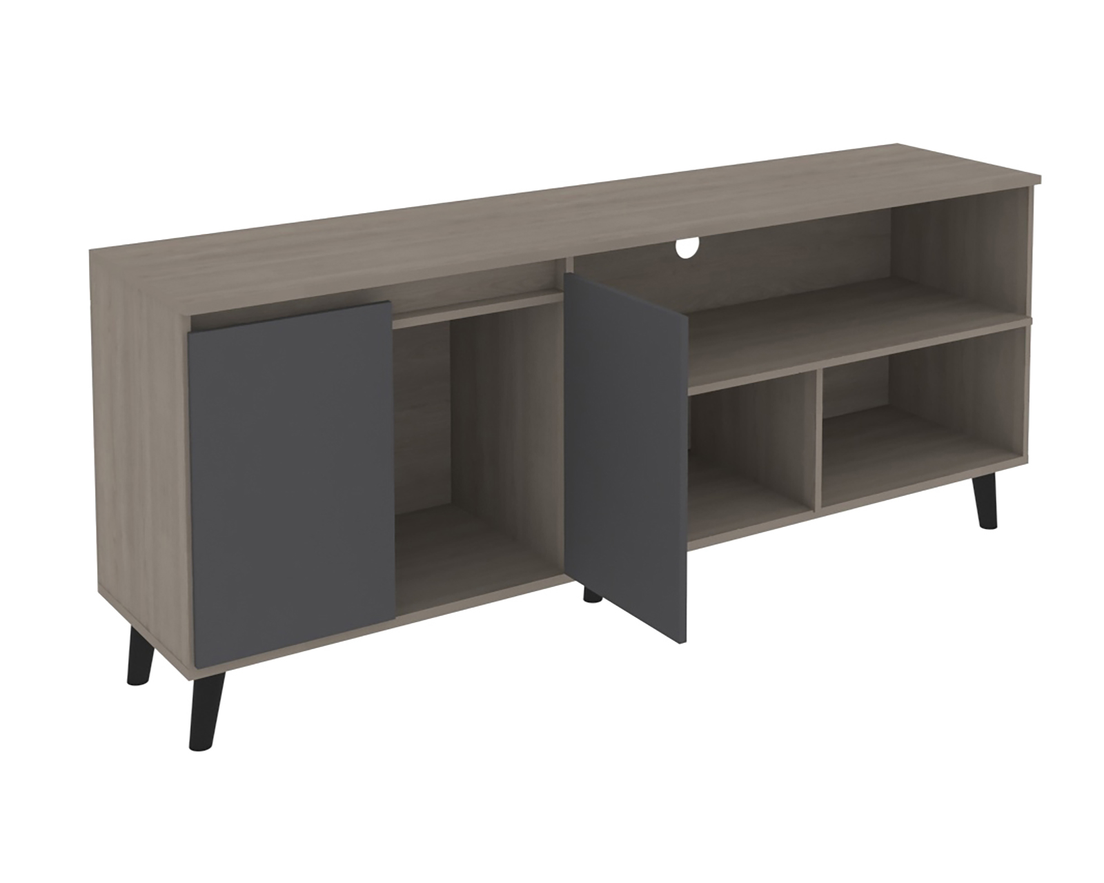 Foto 4 | Foto 4 | Mesa para Televisión Mobi Espinela Fresno y Gris