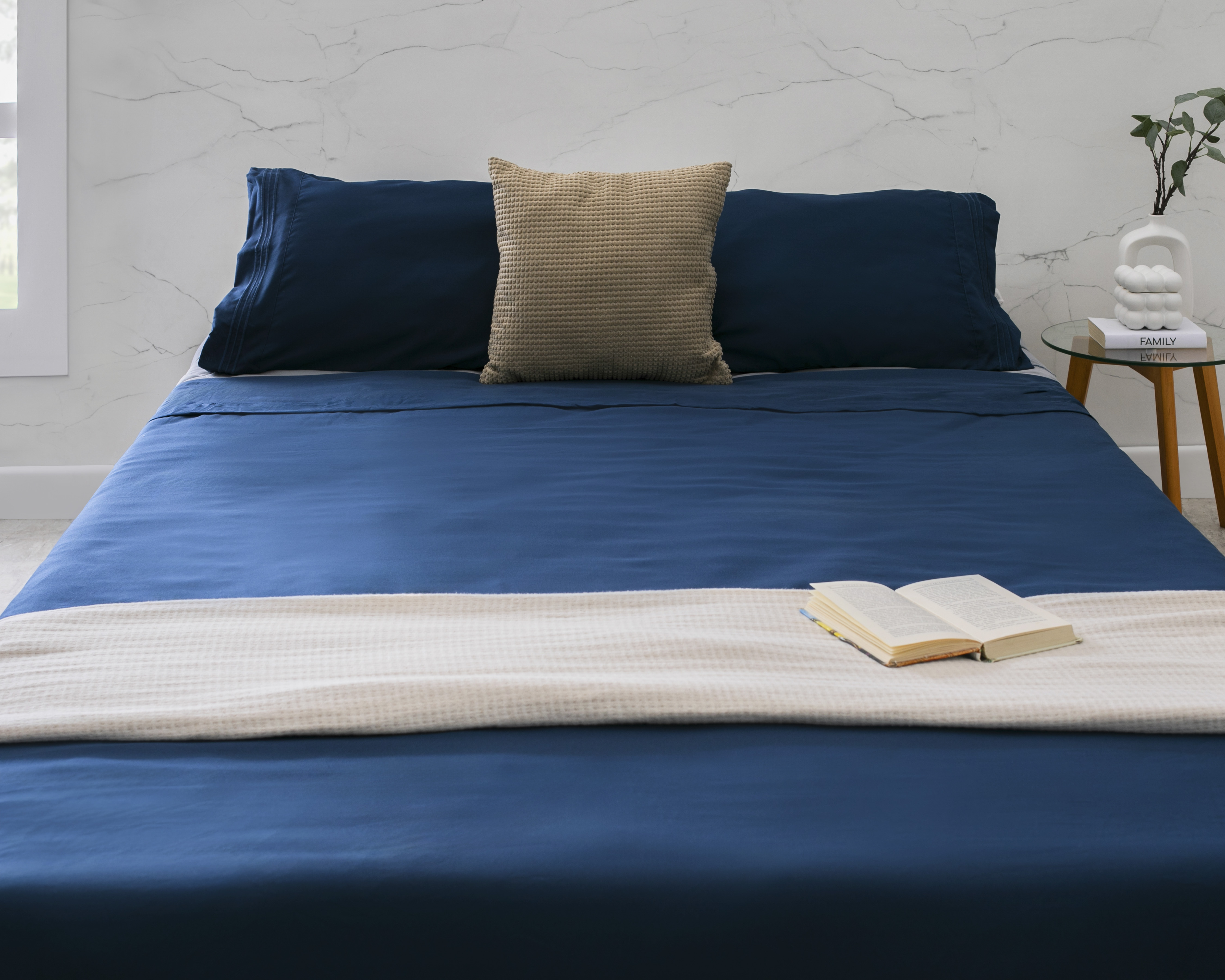 Foto 1 | Foto 1 | Sábana Matrimonial con Fundas para Almohada Starhaus Karina Azul 4 Piezas