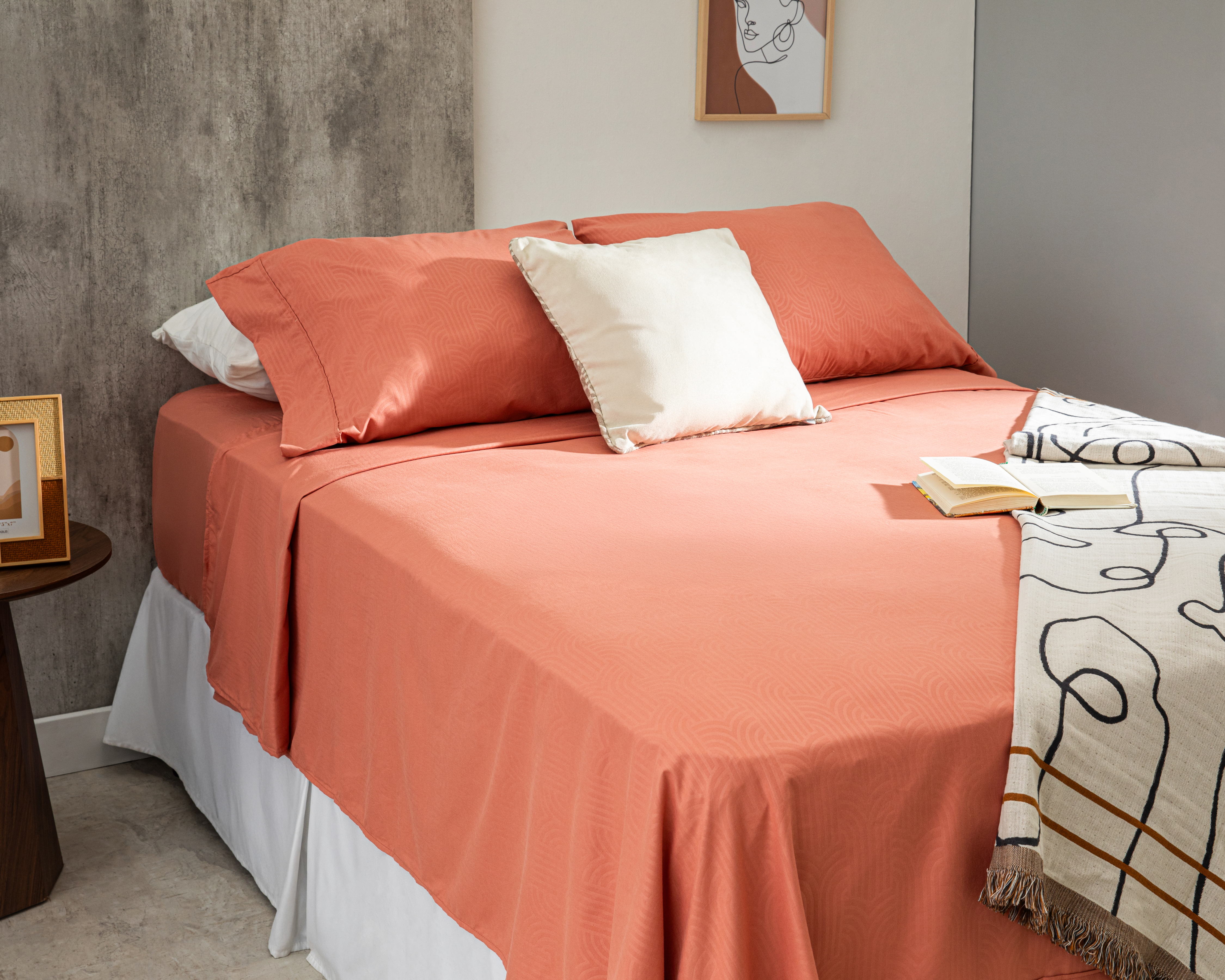 Foto 1 | Foto 1 | Sábana Matrimonial con Fundas para Almohada Starhaus Robyn Coral 4 Piezas