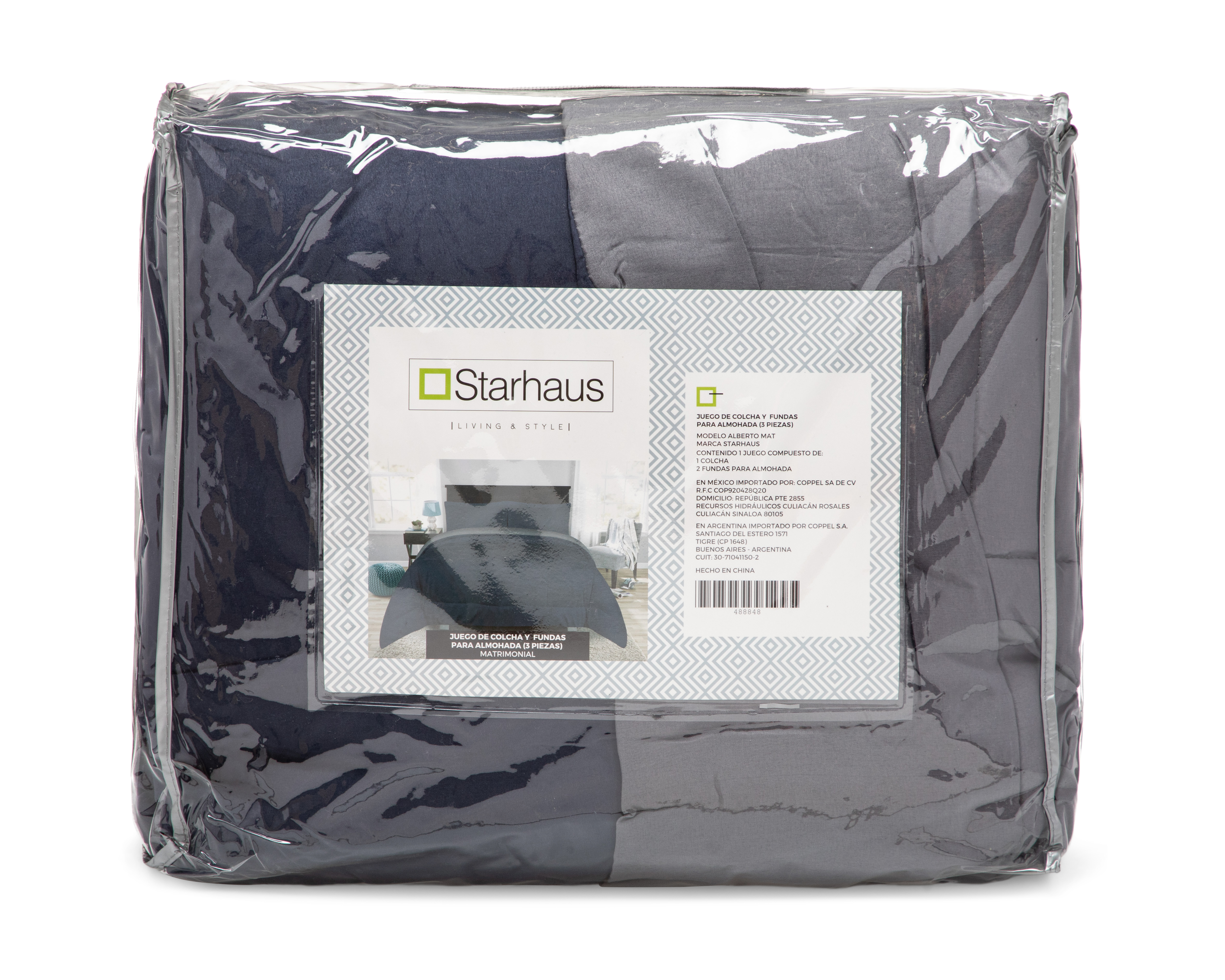 Foto 5 pulgar | Foto 4 | Edredón Matrimonial Starhaus Alberto Gris 3 Piezas