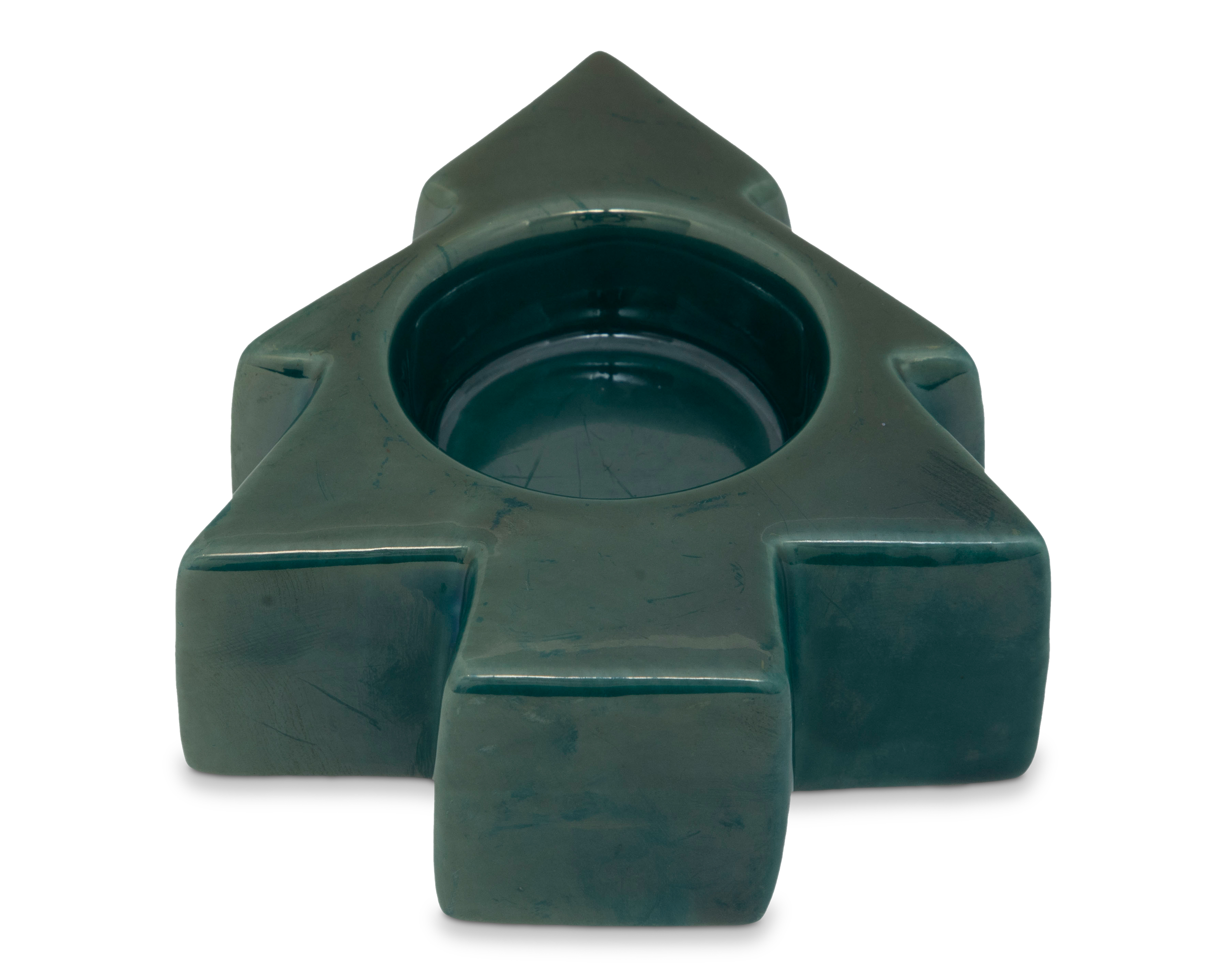 Portavela Decorativo Pinito Verde de Cerámica