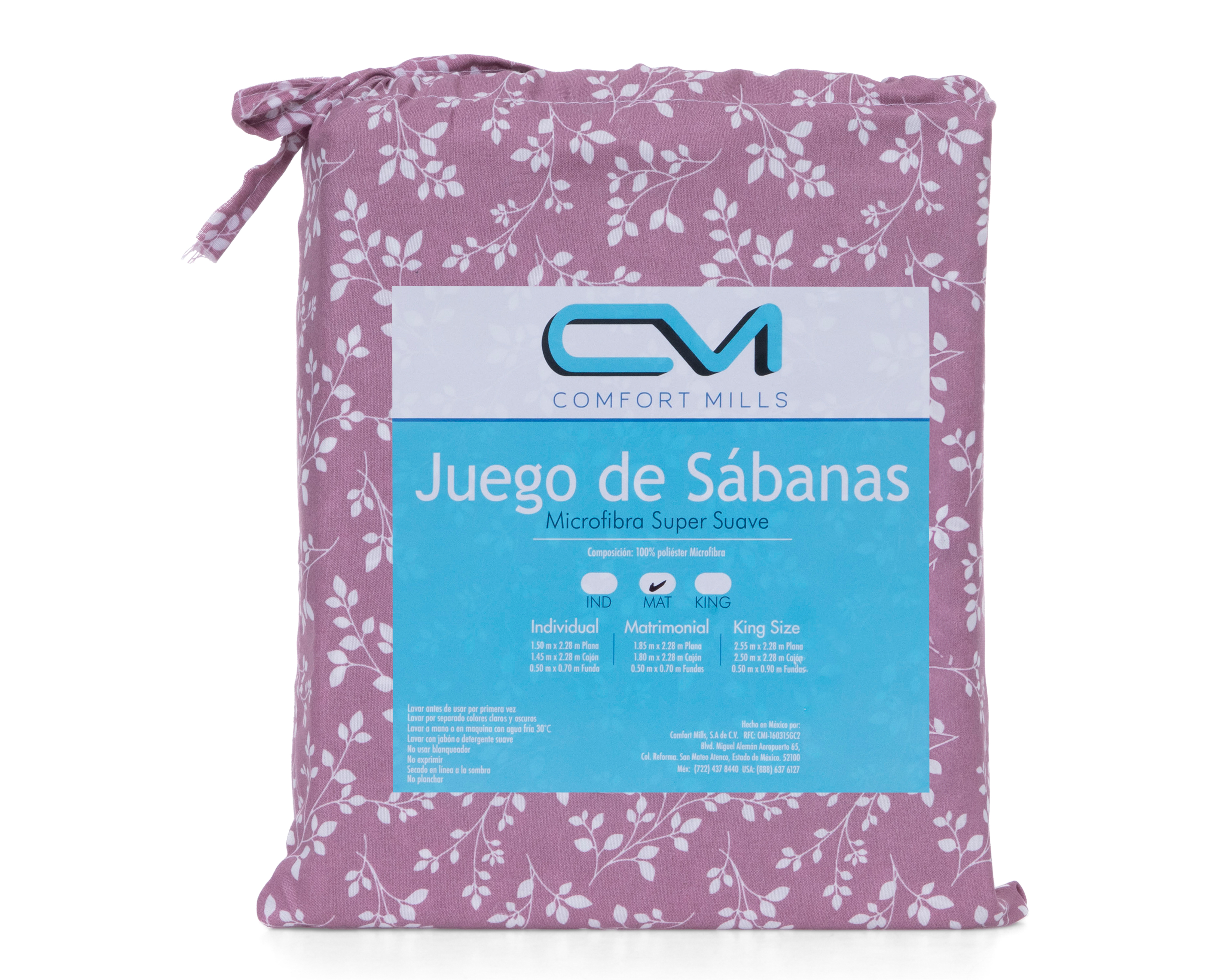 Foto 4 | Foto 4 | Sábana Matrimonial con Funda para Almohada CMI Lila 3 Piezas