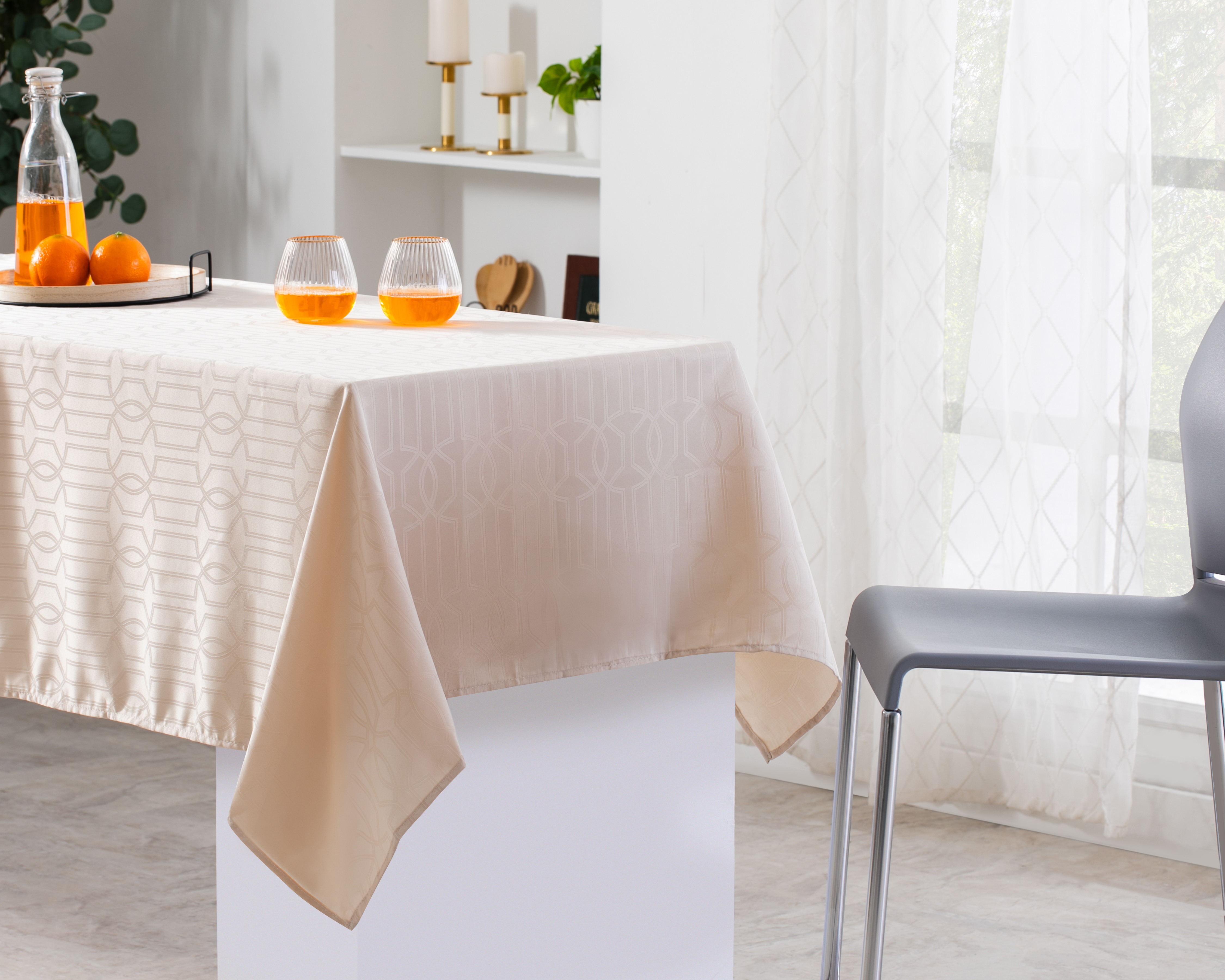 Mantel para Mesa Starhaus Taupe 140 x 180 cm