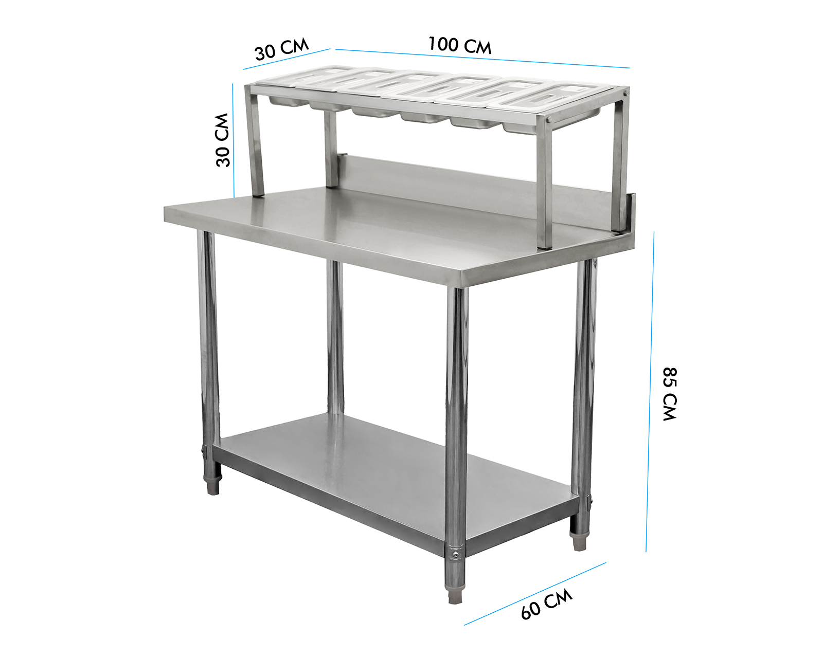 Foto 4 | Foto 4 | Mesa para Pizzería con Insertos Mindejal de Acero Inoxidable con Mallas para Hornear