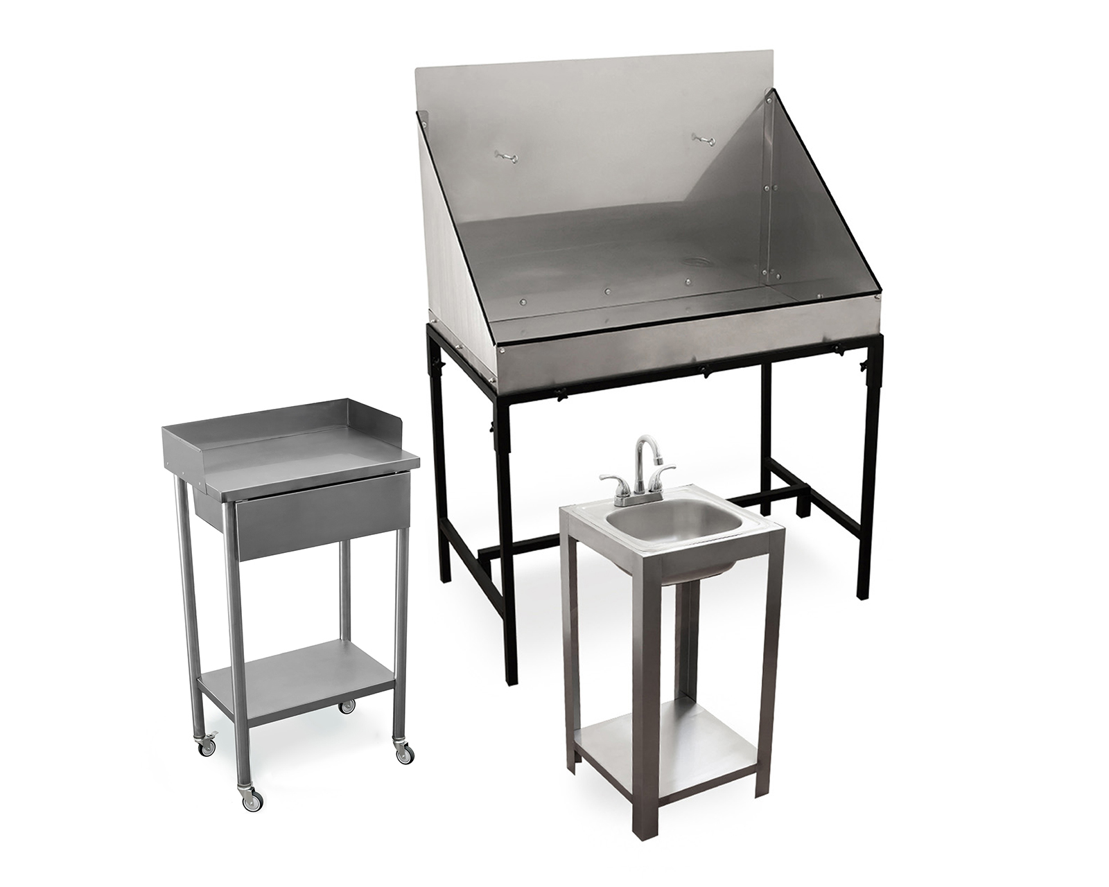 Tina de Baño para Mascotas Mindejal con Mesa Pasteur y Lavamanos de Acero Inoxidable