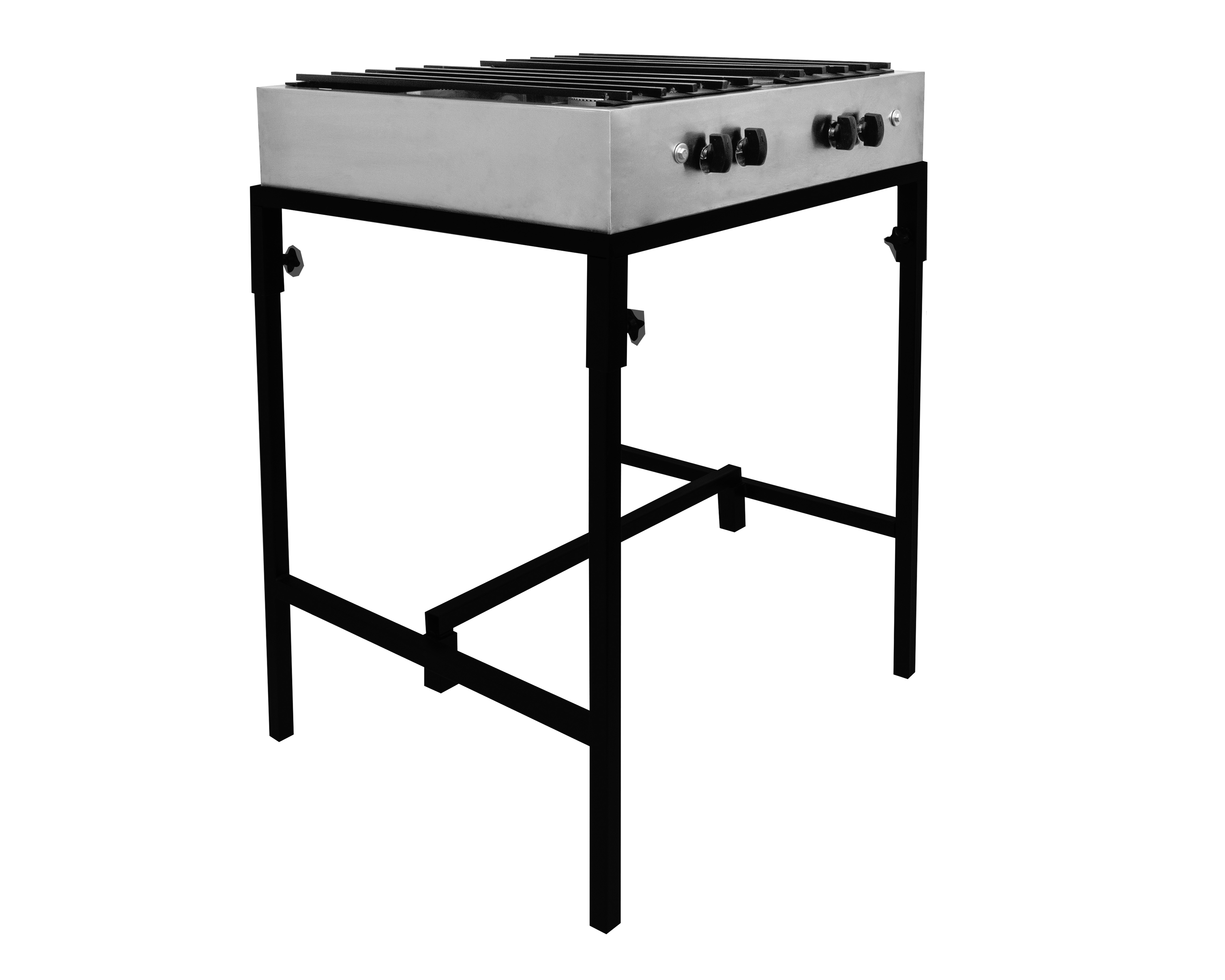 Parrilla con 4 Quemadores Mindejal de Acero Inoxidable