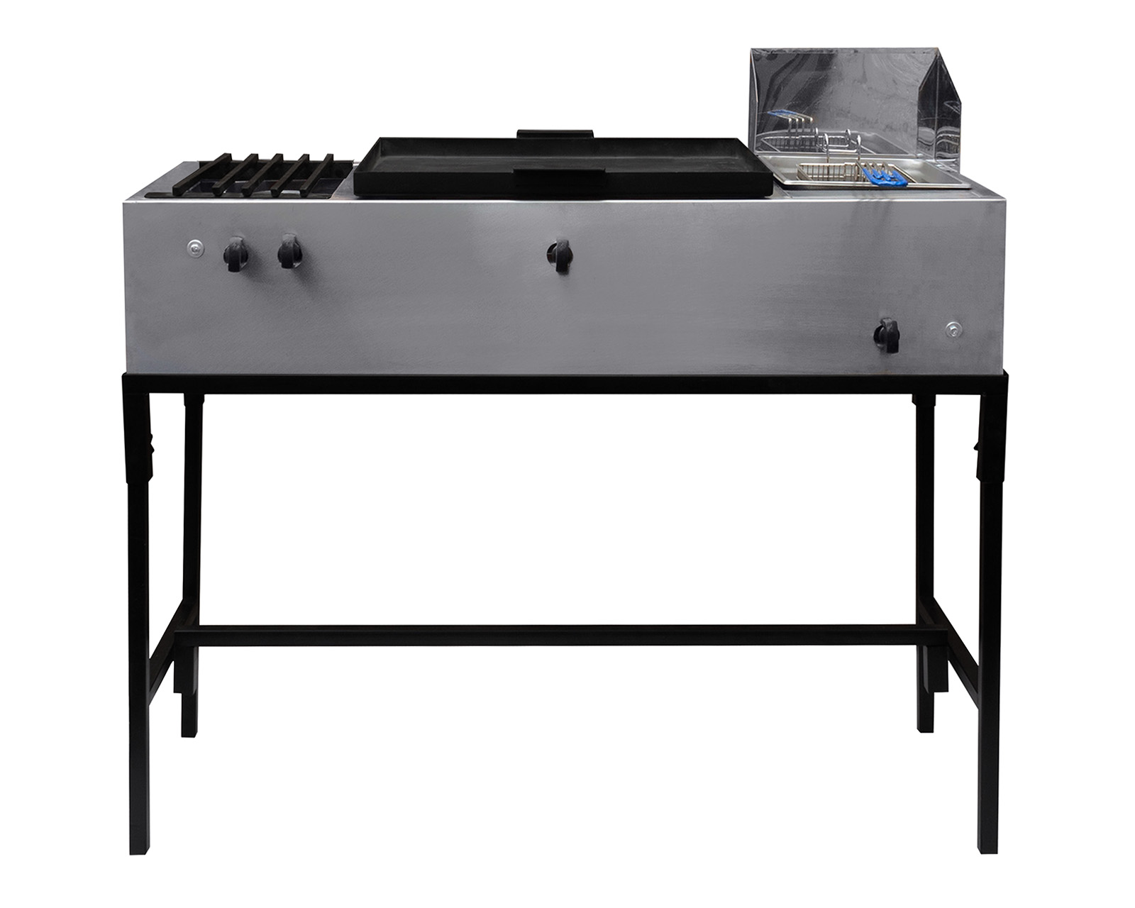 Foto 4 pulgar | Foto 3 | Plancha con Parrilla y Freidora Mindejal con Mesa a Pared de Acero Inoxidable