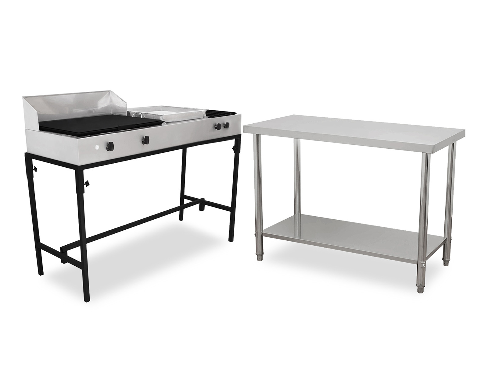 Foto 1 | Foto 1 | Plancha con Parrilla y Quemadores Mindejal con Mesa en Isla de Acero Inoxidable