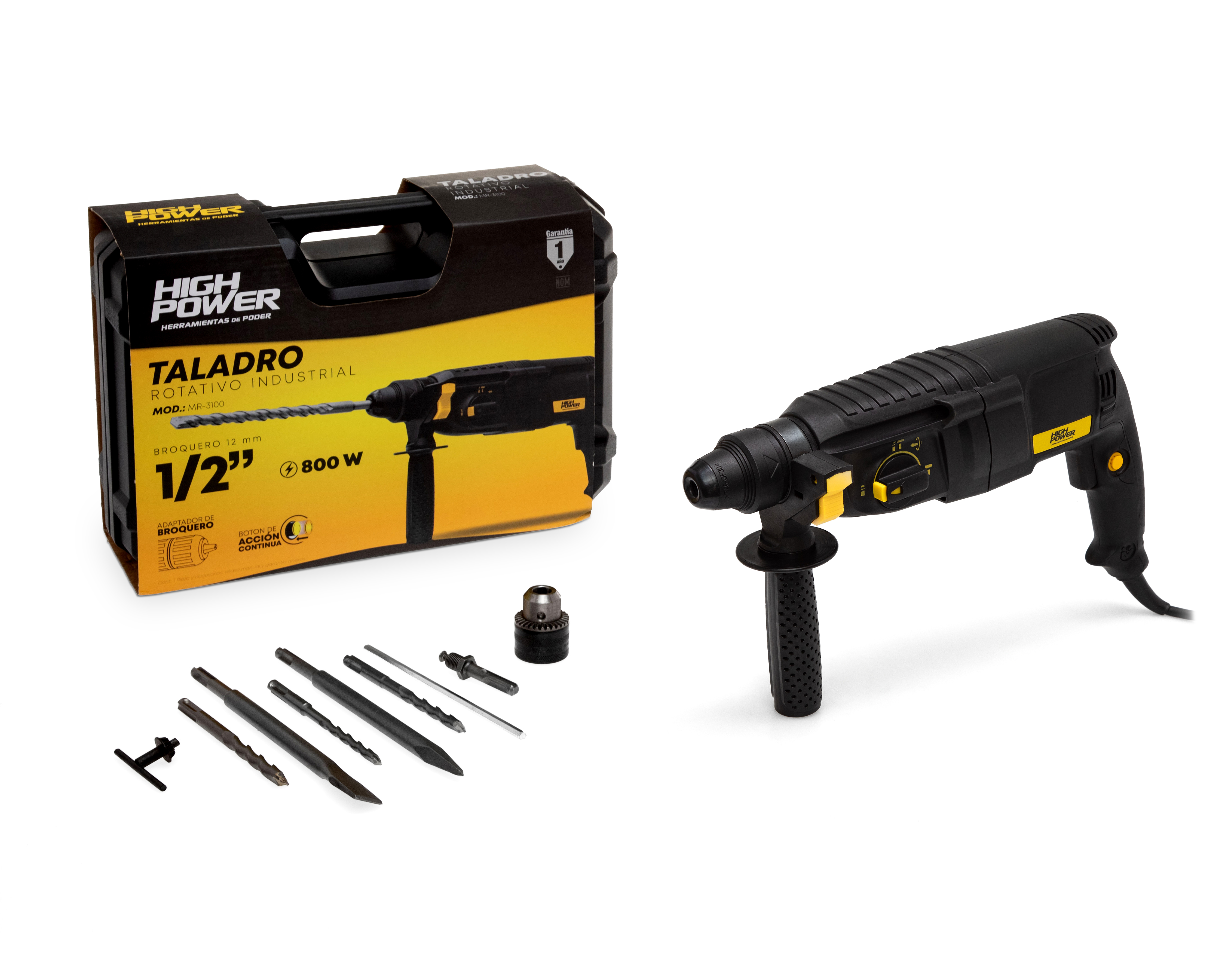 Taladro con Accesorios High Power MR-3100HP 11 Piezas