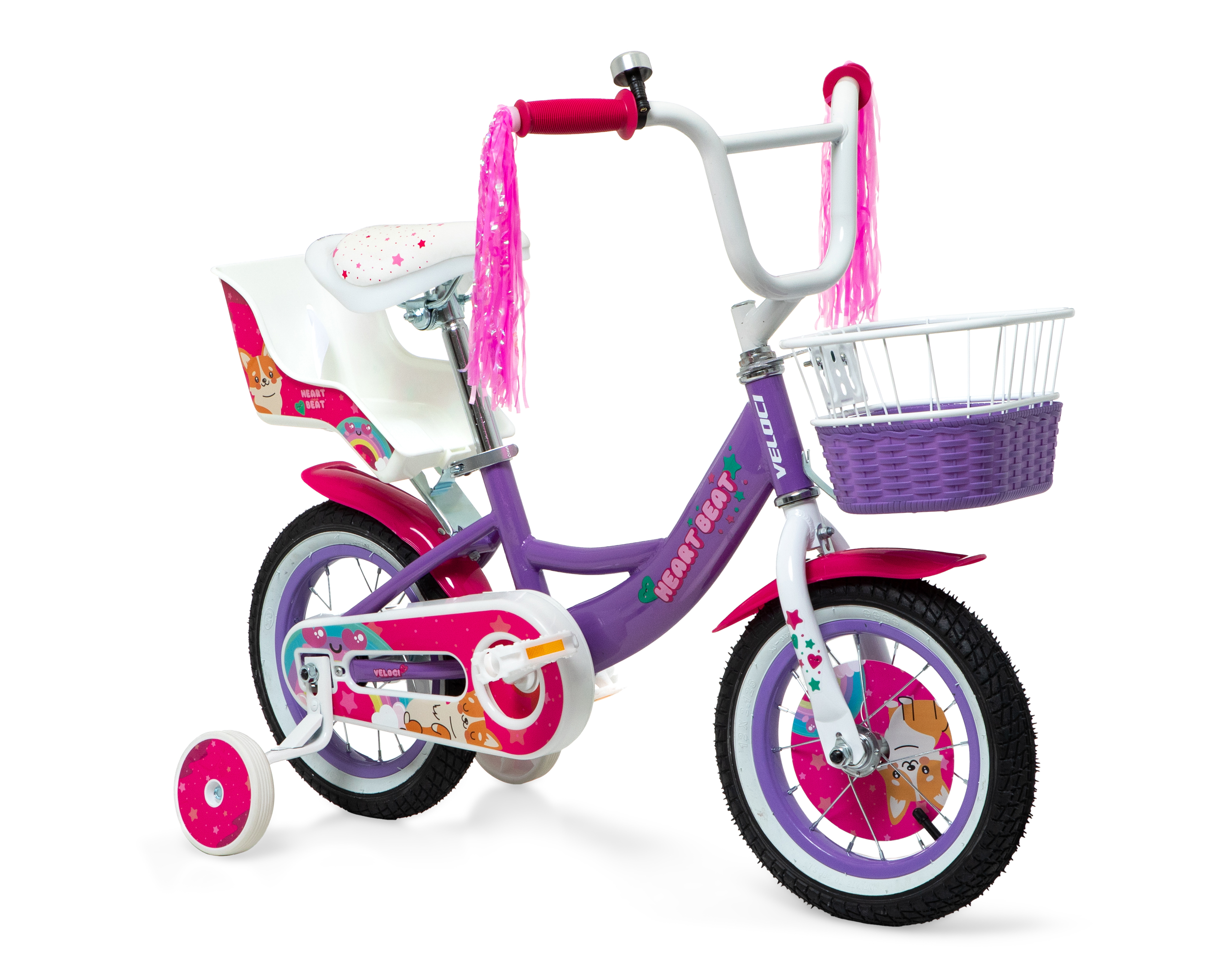 Foto 2 pulgar | Foto 1 | Bicicleta Infantil Veloci Heart Beat Rodada 12 Morada